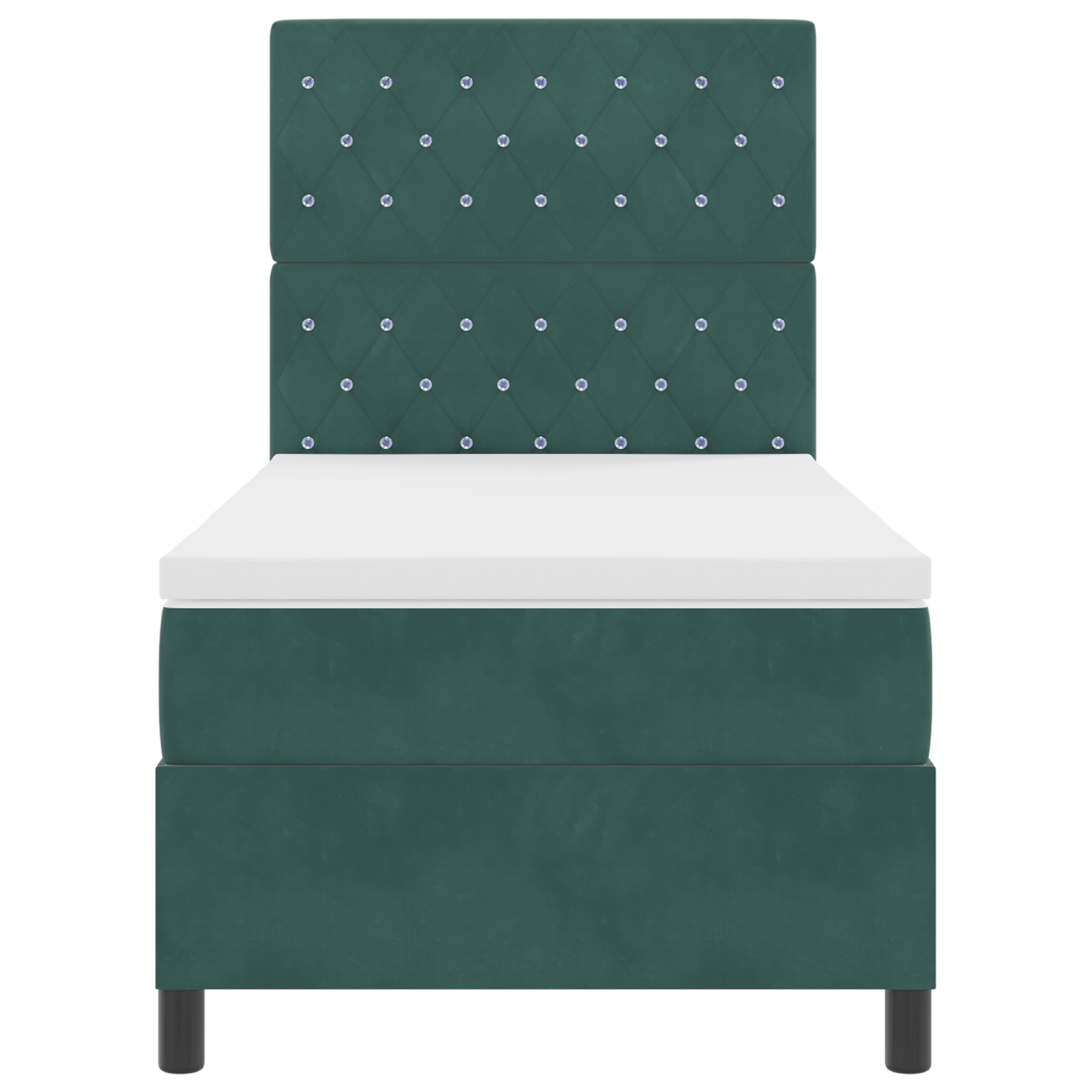 vidaXL Pat cu arcuri cu saltea Verde închis 90 x 200 cm Catifea vidaXL Pat cu arcuri cu saltea Verde închis 90 x 200 cm Catifea