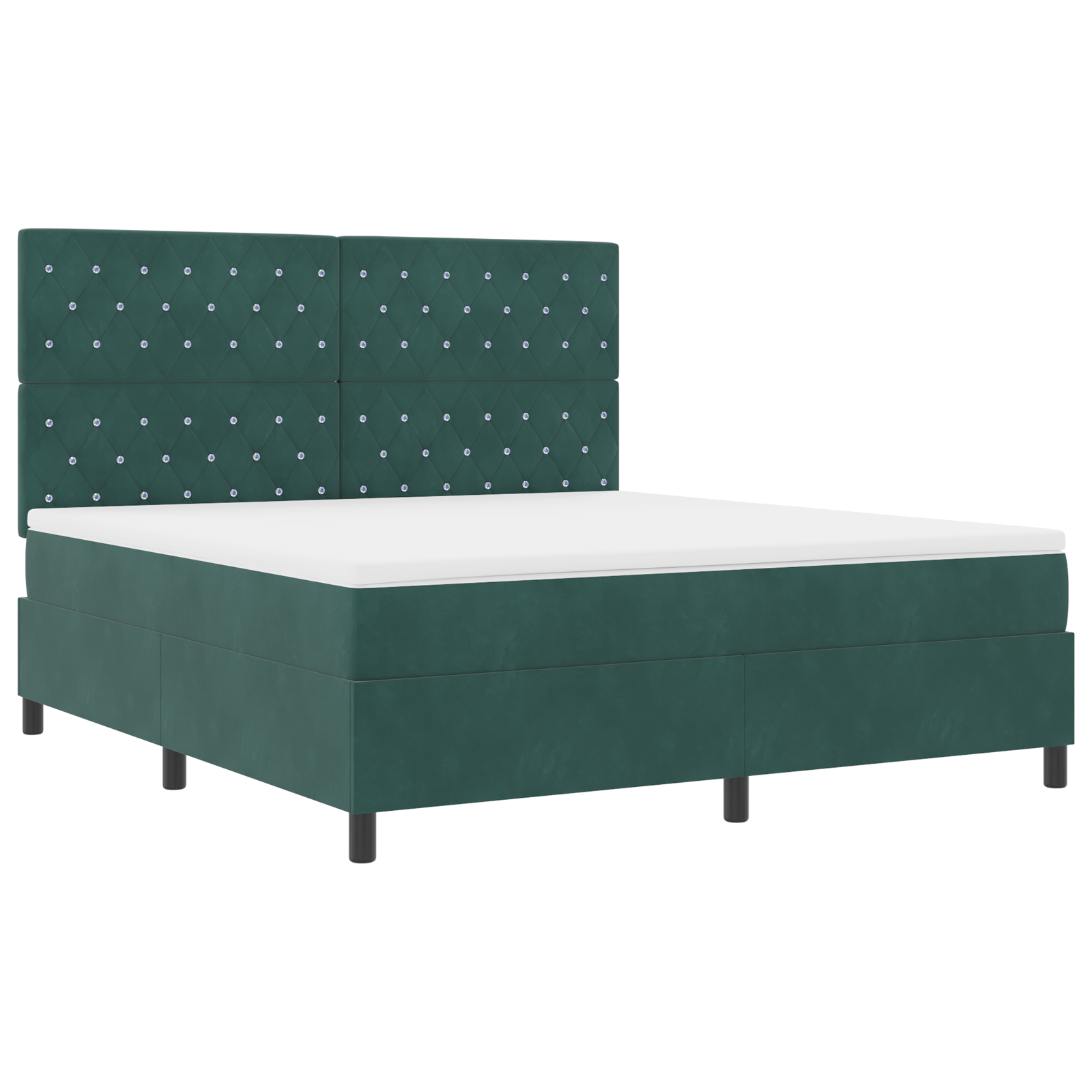 vidaXL Pat cu arcuri cu saltea Verde închis 180 x 200 cm Catifea