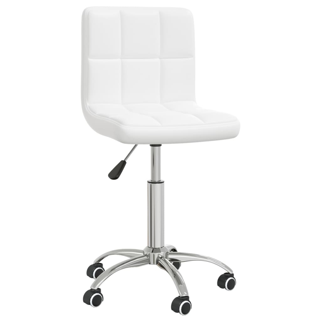 vidaXL Scaun de birou pivotant, alb, piele ecologică vidaXL Scaun de birou pivotant, alb, piele ecologică