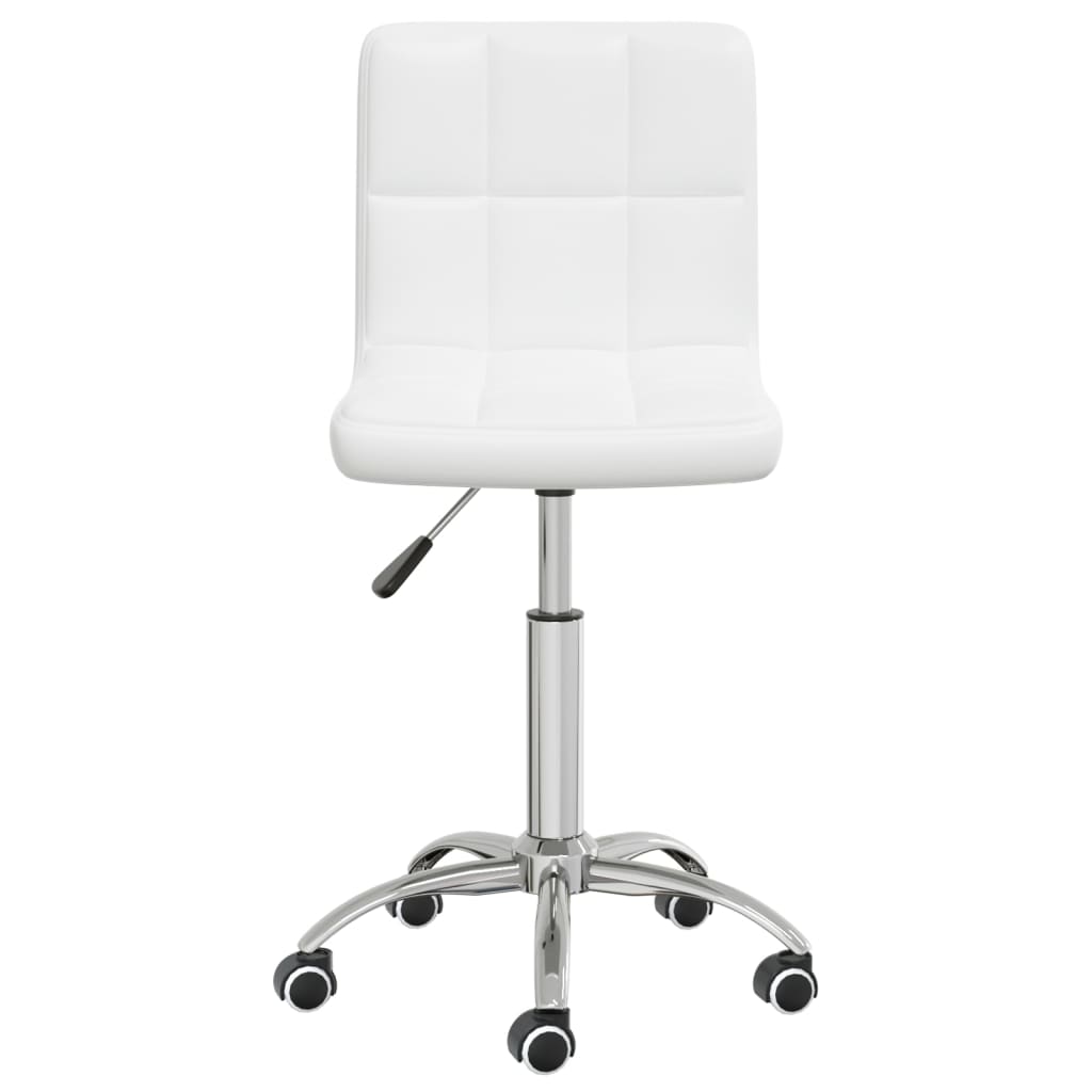 vidaXL Scaun de birou pivotant, alb, piele ecologică vidaXL Scaun de birou pivotant, alb, piele ecologică