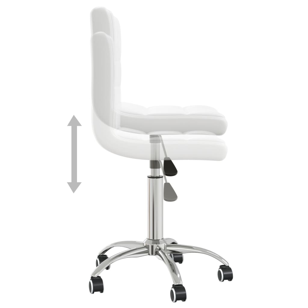vidaXL Scaun de birou pivotant, alb, piele ecologică vidaXL Scaun de birou pivotant, alb, piele ecologică