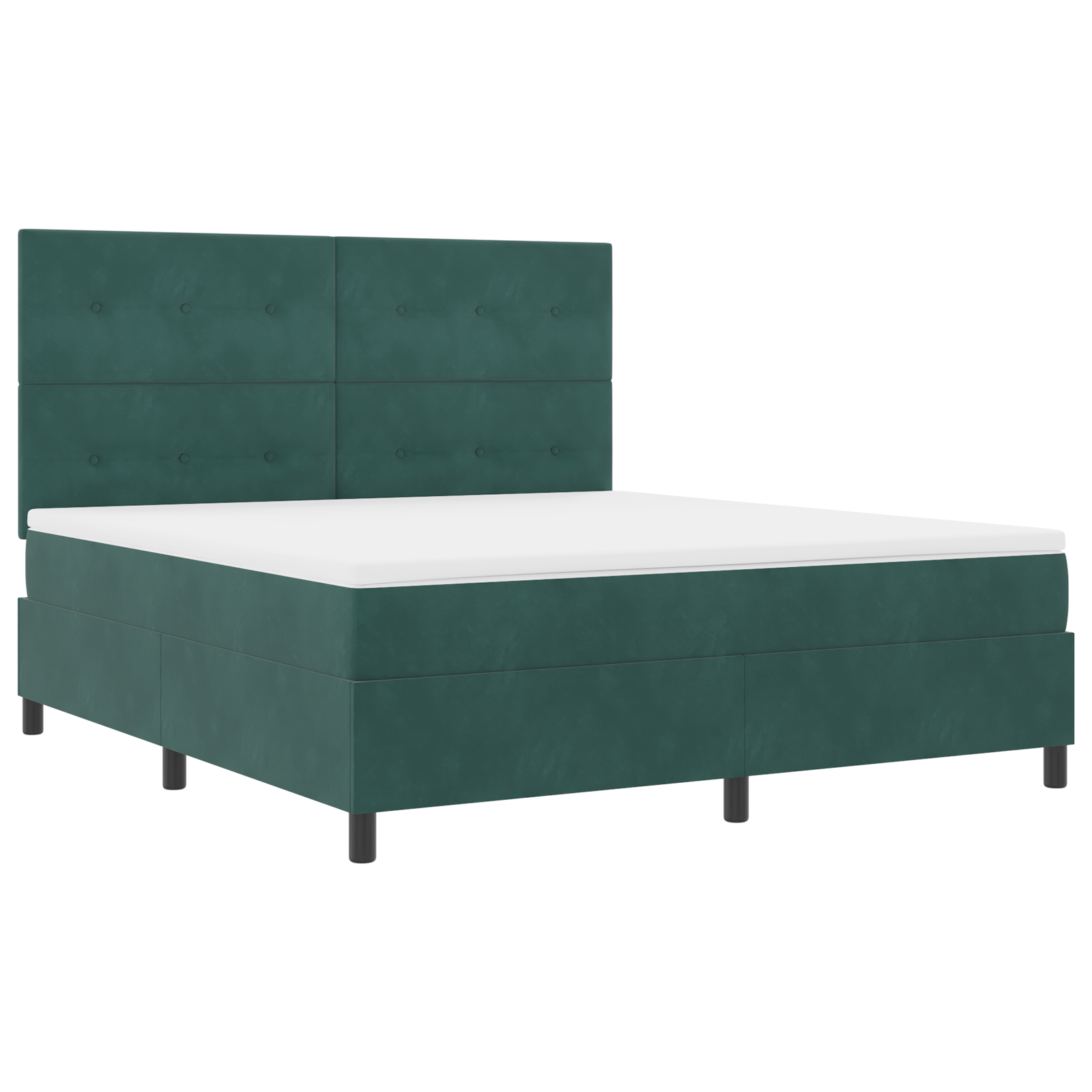 vidaXL Pat cu arcuri cu saltea Verde închis 180 x 200 cm Catifea