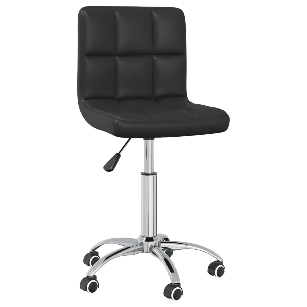 vidaXL Scaun de birou pivotant, negru, piele ecologică vidaXL Scaun de birou pivotant, negru, piele ecologică