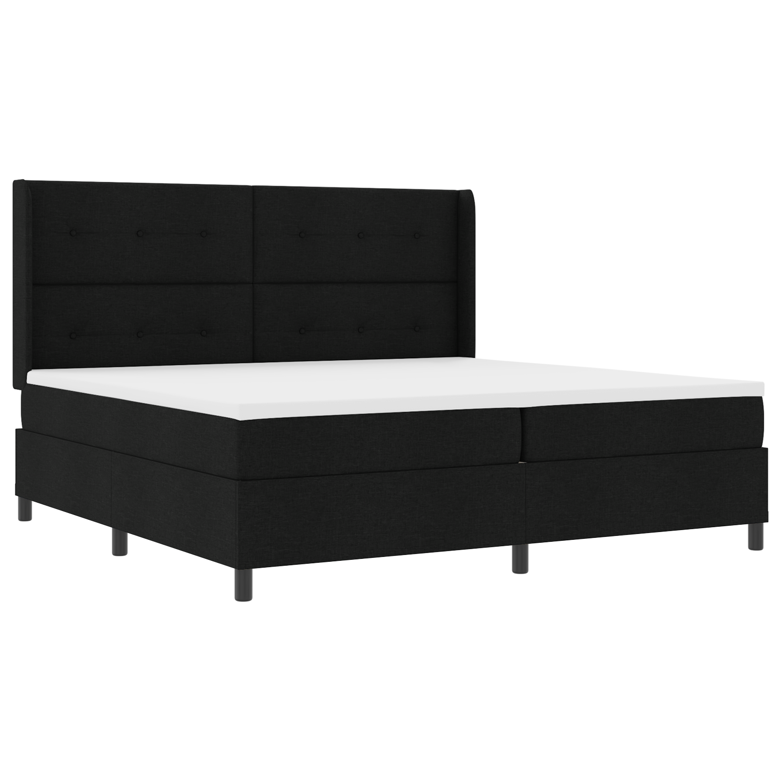 vidaXL Pat cu arcuri cu saltea Negru 200 x 200 cm țesătură vidaXL Pat cu arcuri cu saltea Negru 200 x 200 cm țesătură