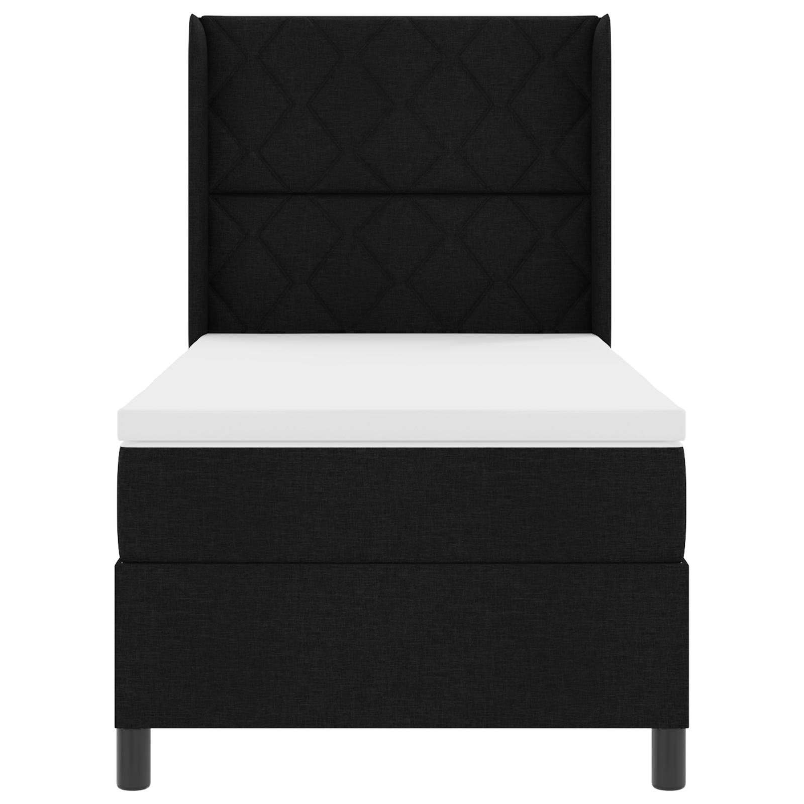 vidaXL Pat cu arcuri cu saltea Negru 100 x 200 cm țesătură vidaXL Pat cu arcuri cu saltea Negru 100 x 200 cm țesătură