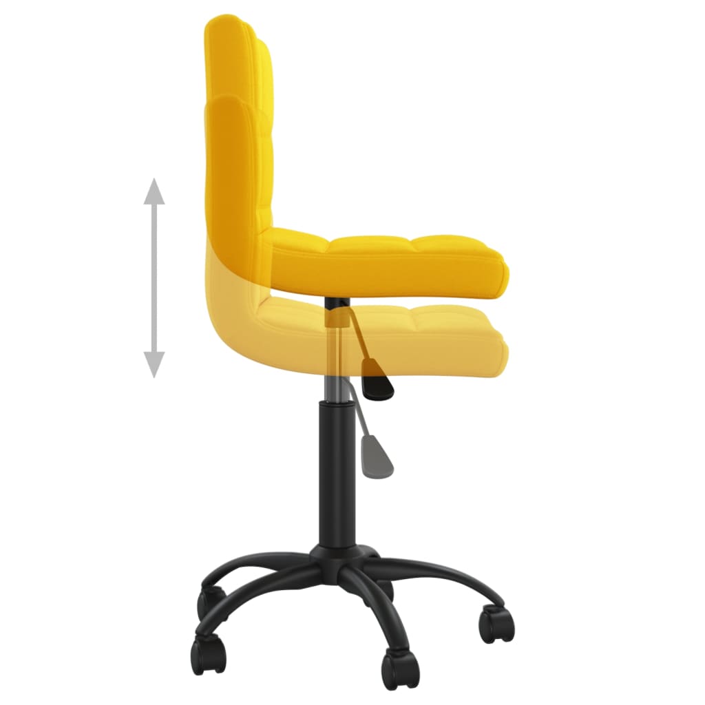 vidaXL Scaun de birou pivotant, galben muștar, catifea vidaXL Scaun de birou pivotant, galben muștar, catifea