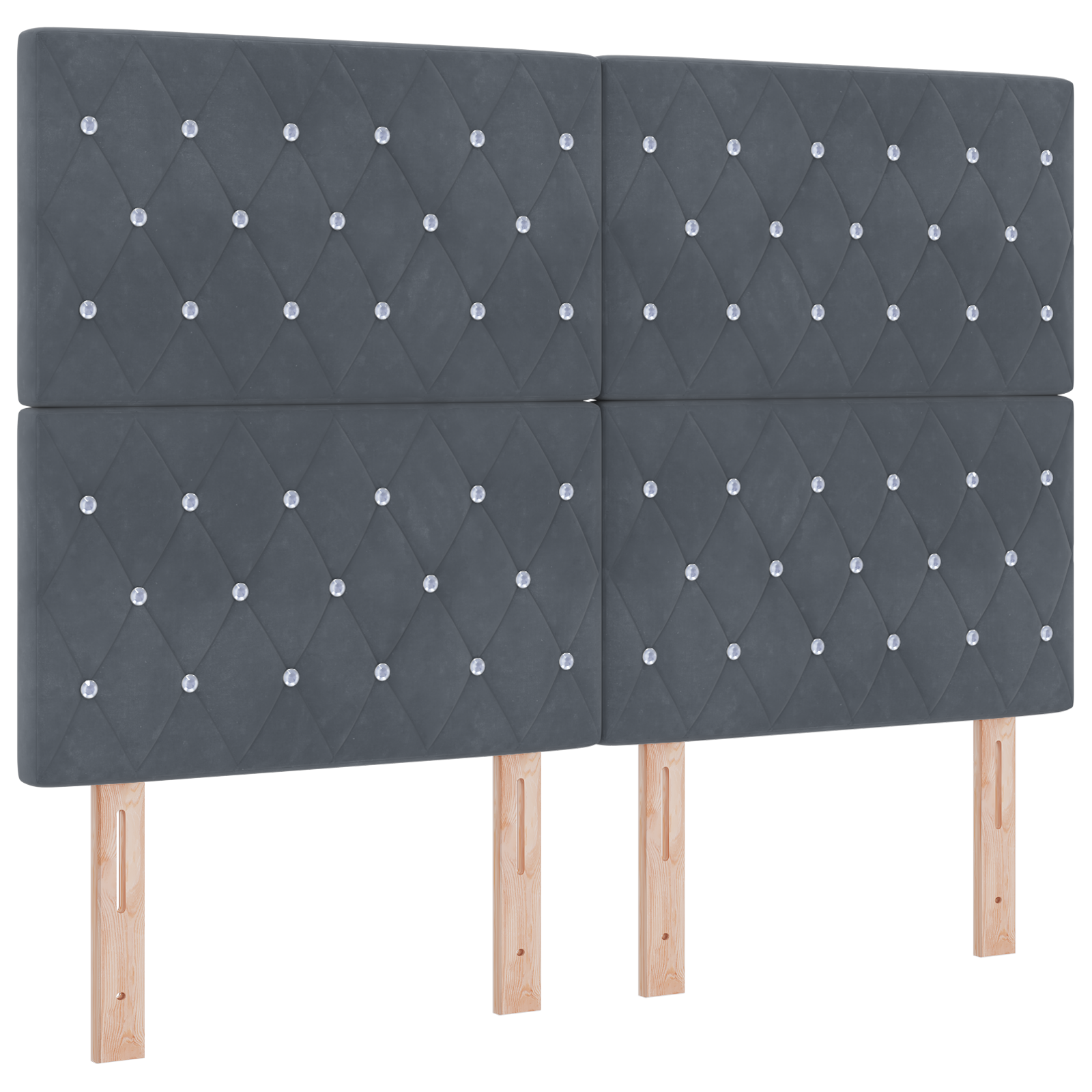 vidaXL Pat cu boxă spring LED și saltea Argyle Gri închis 140 x 200 cm
