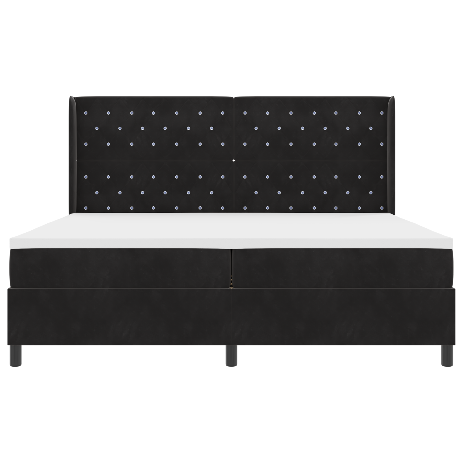 vidaXL Pat cu boxă spring LED și saltea Negru 200 x 200 cm Catifea vidaXL Pat cu boxă spring LED și saltea Negru 200 x 200 cm Catifea