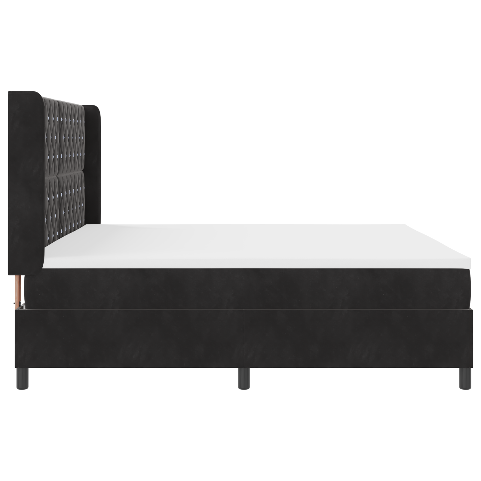vidaXL Pat cu boxă spring LED și saltea Negru 200 x 200 cm Catifea vidaXL Pat cu boxă spring LED și saltea Negru 200 x 200 cm Catifea