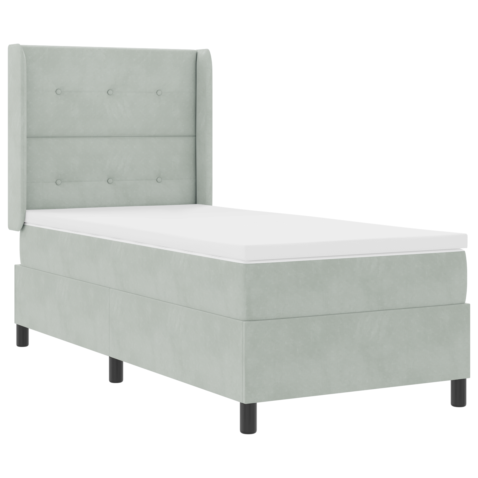 vidaXL Pat cu boxă spring LED și saltea Manual Gri deschis 80 x 200 cm
