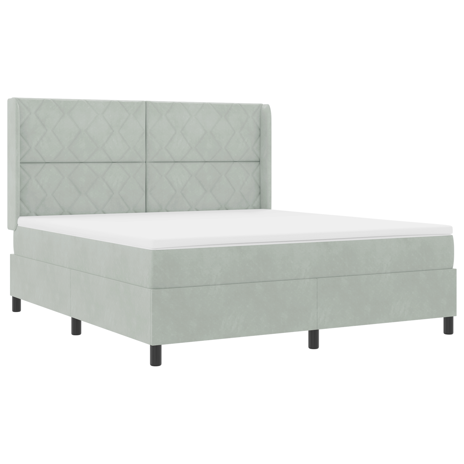 vidaXL Pat cu boxă spring LED și saltea Gri deschis 180 x 200 cm