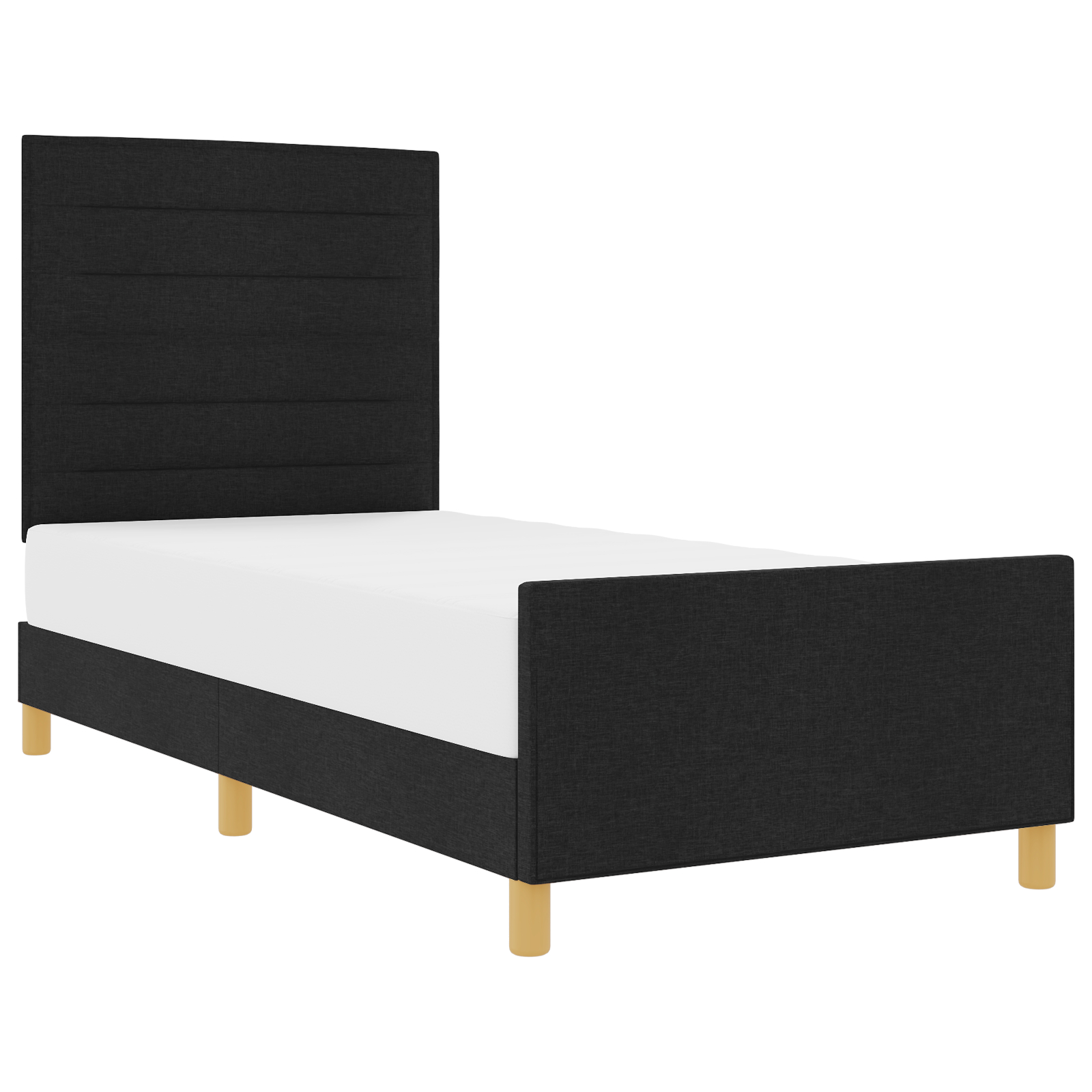 vidaXL Cadru de pat cu headboard Negru 100 x 200 cm țesătură vidaXL Cadru de pat cu headboard Negru 100 x 200 cm țesătură