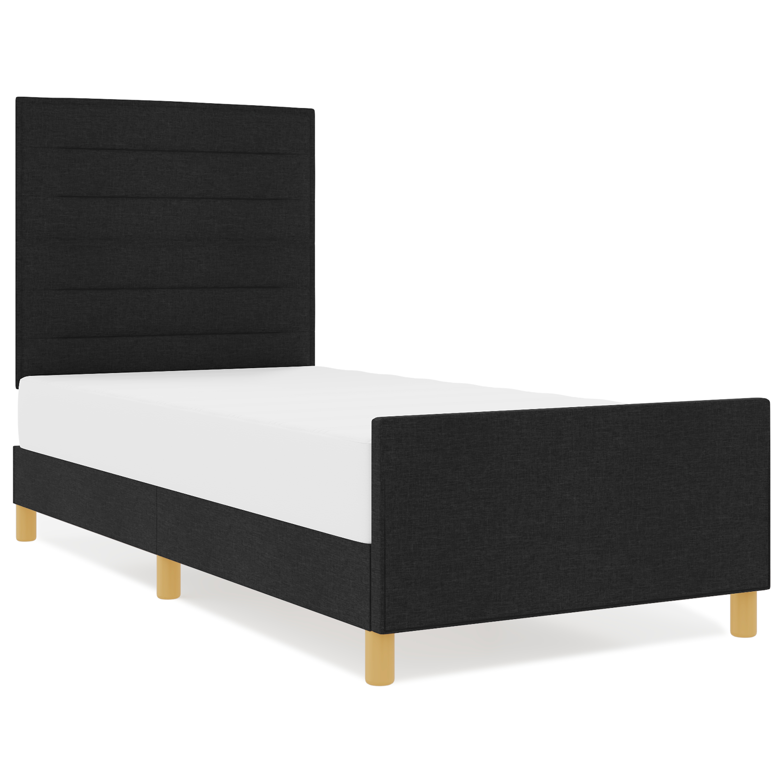 vidaXL Cadru de pat cu headboard Negru 100 x 200 cm țesătură vidaXL Cadru de pat cu headboard Negru 100 x 200 cm țesătură
