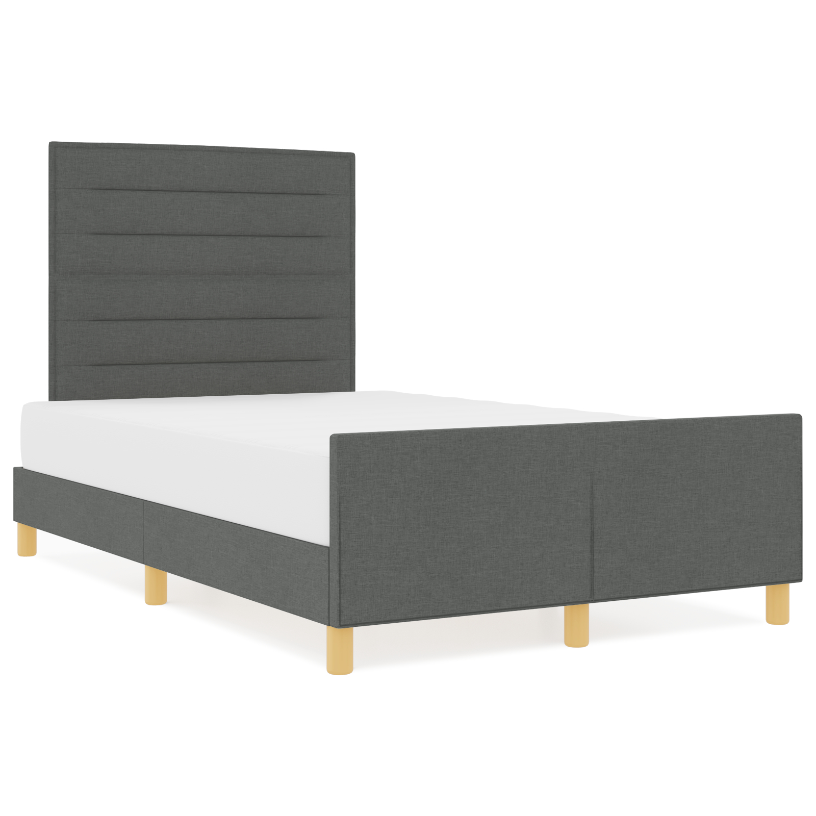 vidaXL Cadru de pat cu headboard Gri închis 120 x 190 cm țesătură vidaXL Cadru de pat cu headboard Gri închis 120 x 190 cm țesătură