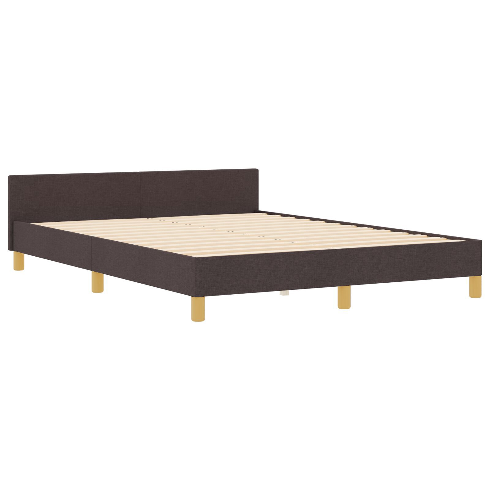 vidaXL Cadru de pat cu headboard Maro închis 160 x 200 cm țesătură