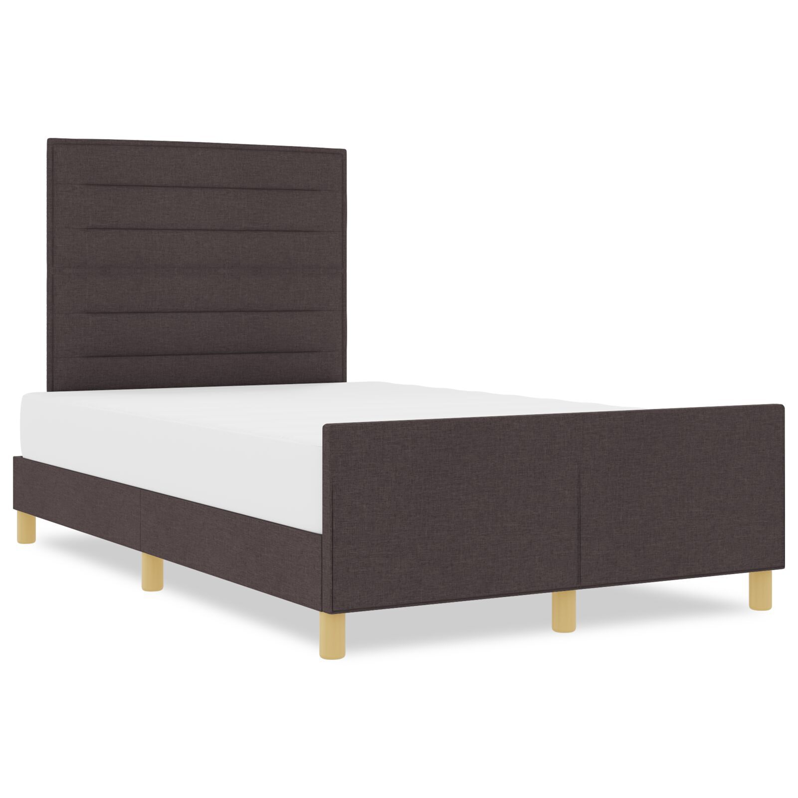 vidaXL Cadru de pat cu headboard Maro închis 160 x 200 cm țesătură