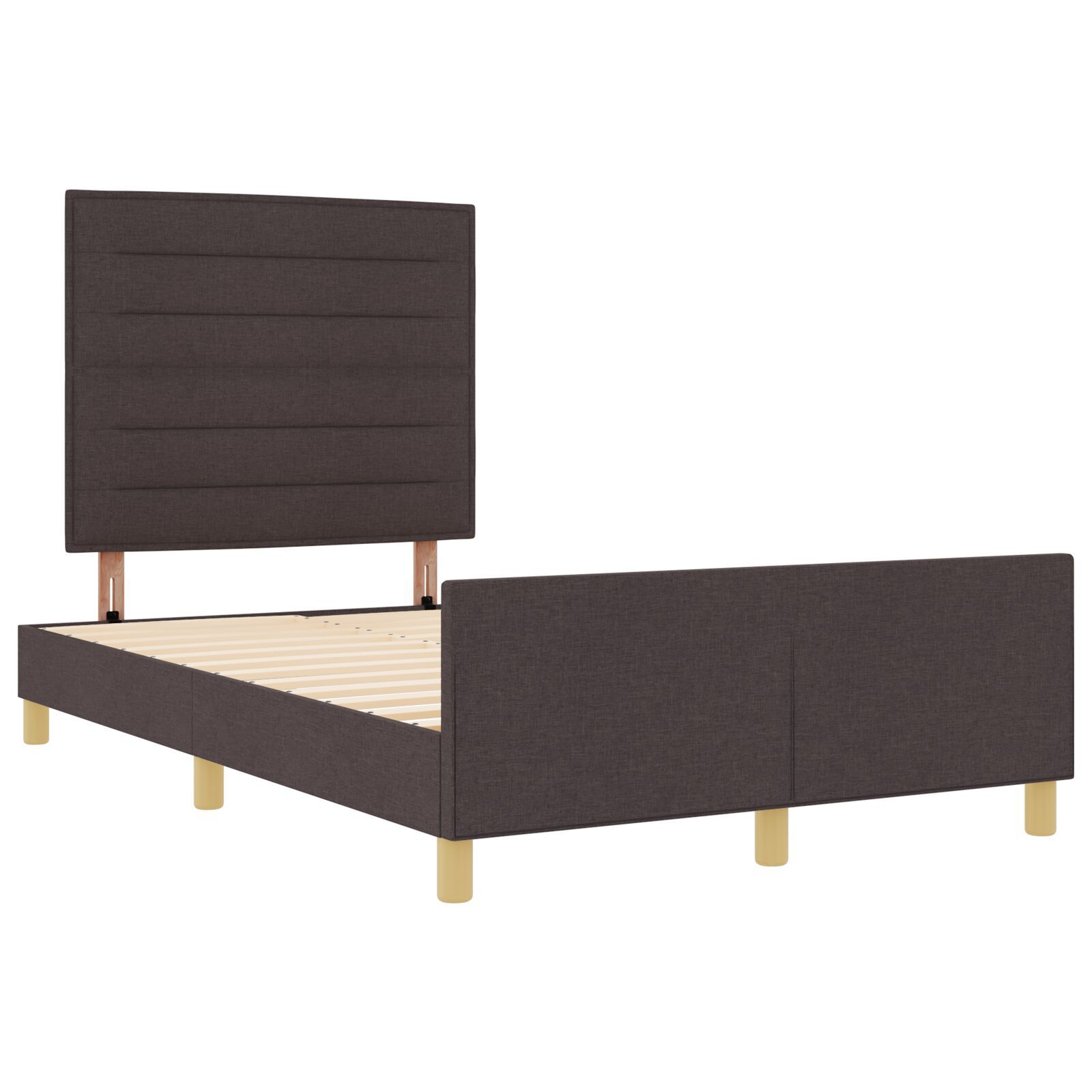 vidaXL Cadru de pat cu headboard Maro închis 160 x 200 cm țesătură