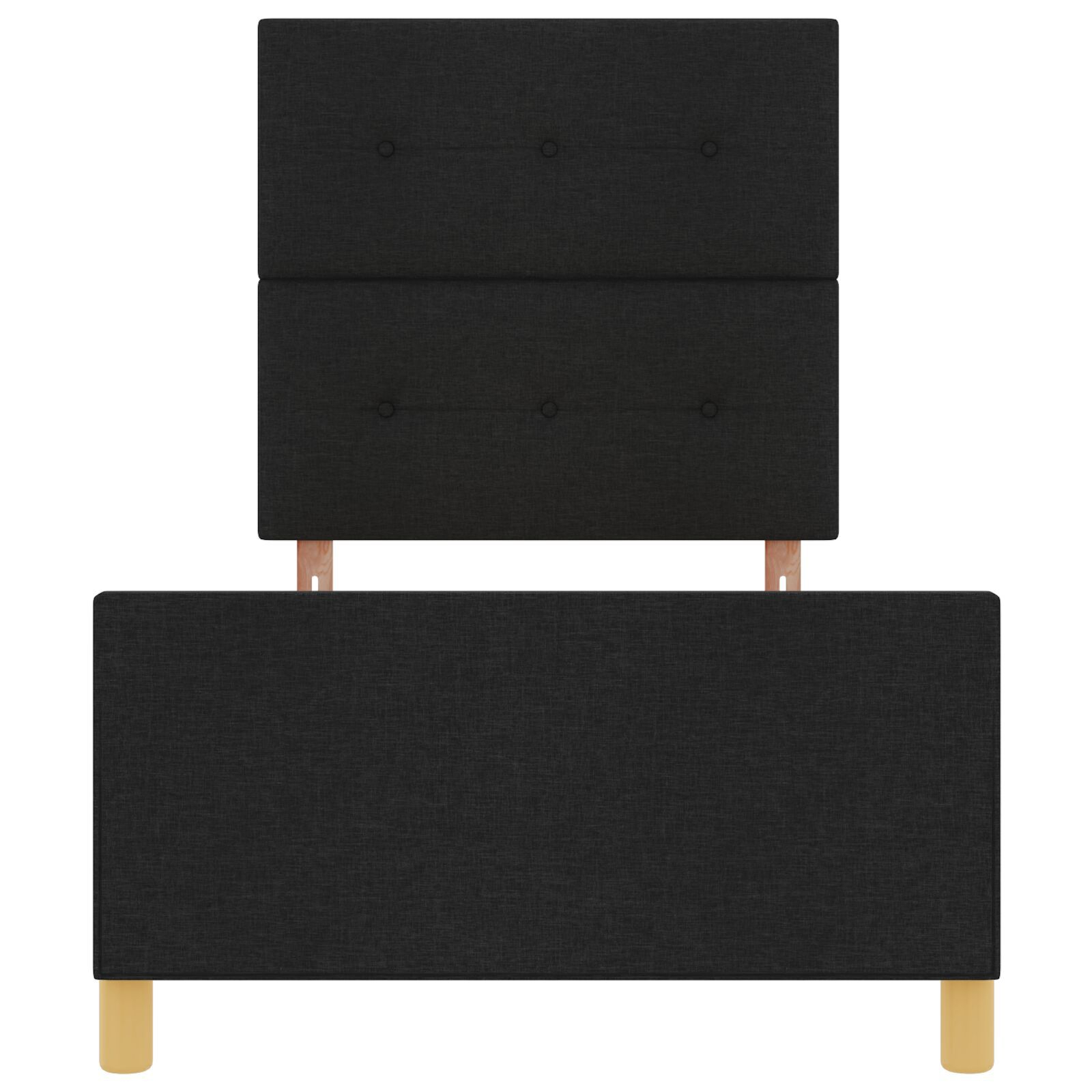 vidaXL Cadru de pat cu headboard Negru 80 x 200 cm țesătură vidaXL Cadru de pat cu headboard Negru 80 x 200 cm țesătură