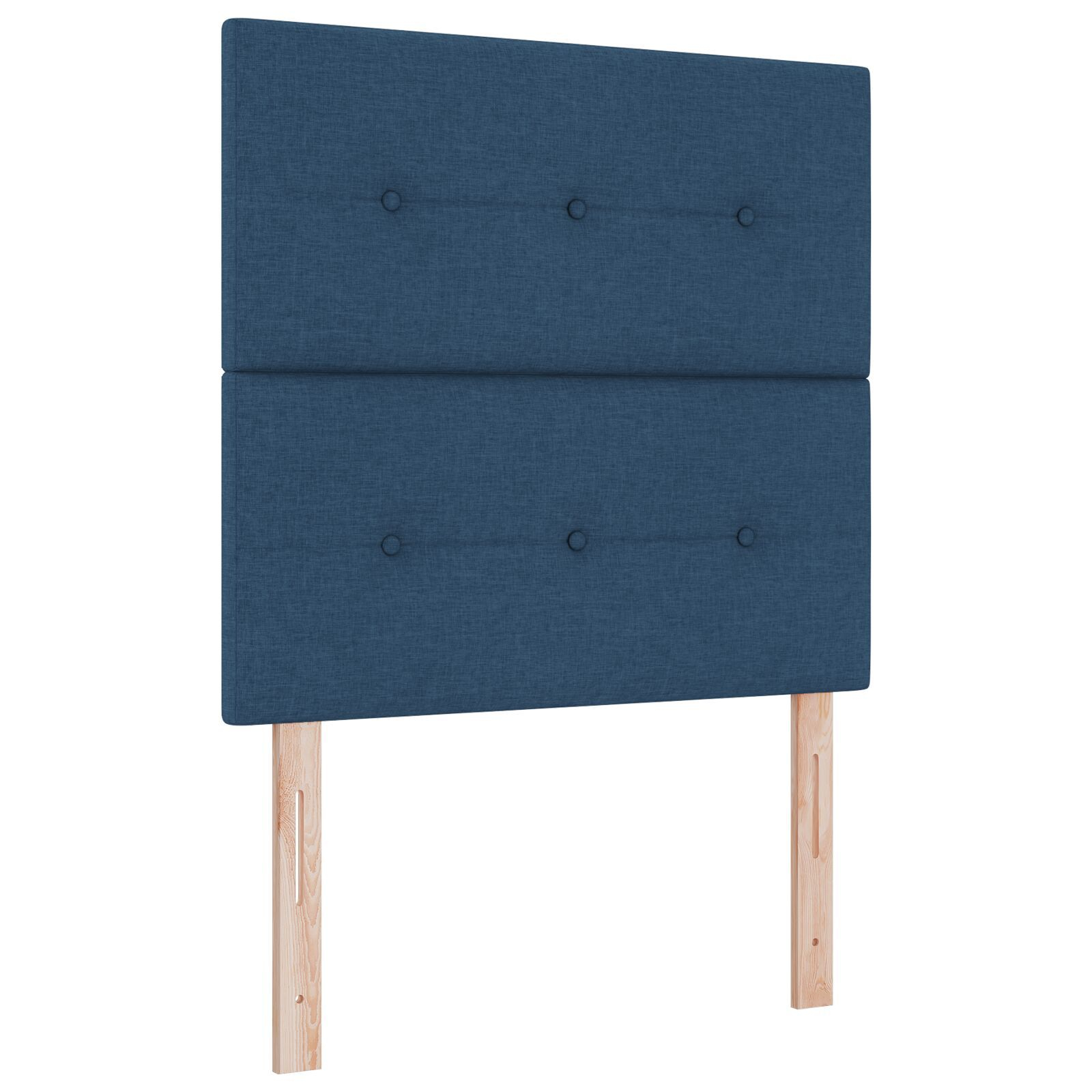 vidaXL Cadru de pat cu headboard albastru 90 x 190 cm țesătură vidaXL Cadru de pat cu headboard albastru 90 x 190 cm țesătură