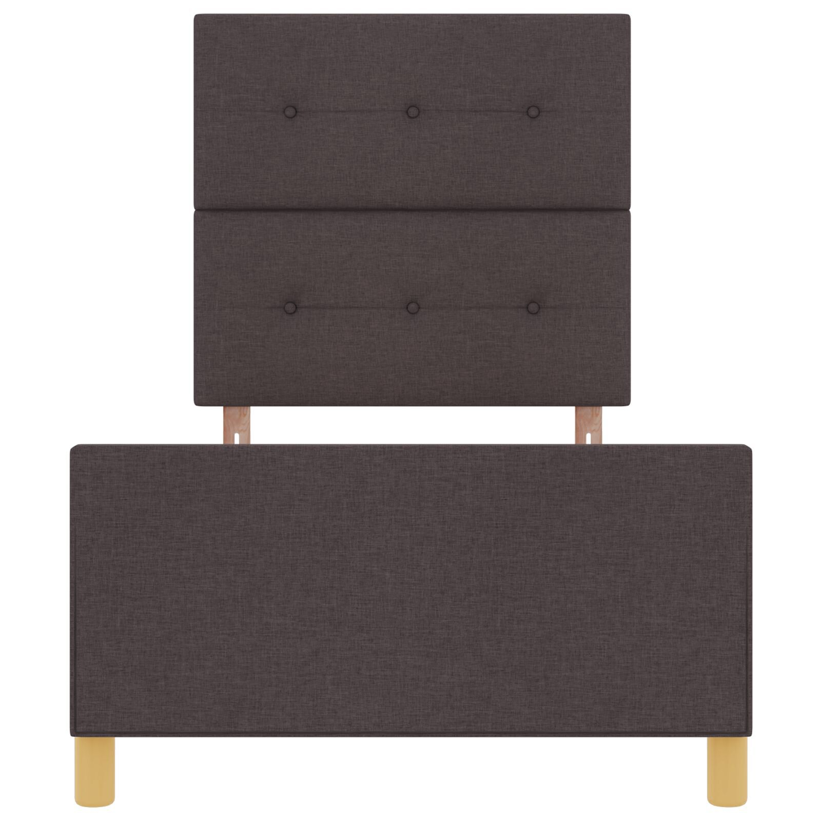 vidaXL Cadru de pat cu headboard Maro închis 90 x 200 cm țesătură vidaXL Cadru de pat cu headboard Maro închis 90 x 200 cm țesătură