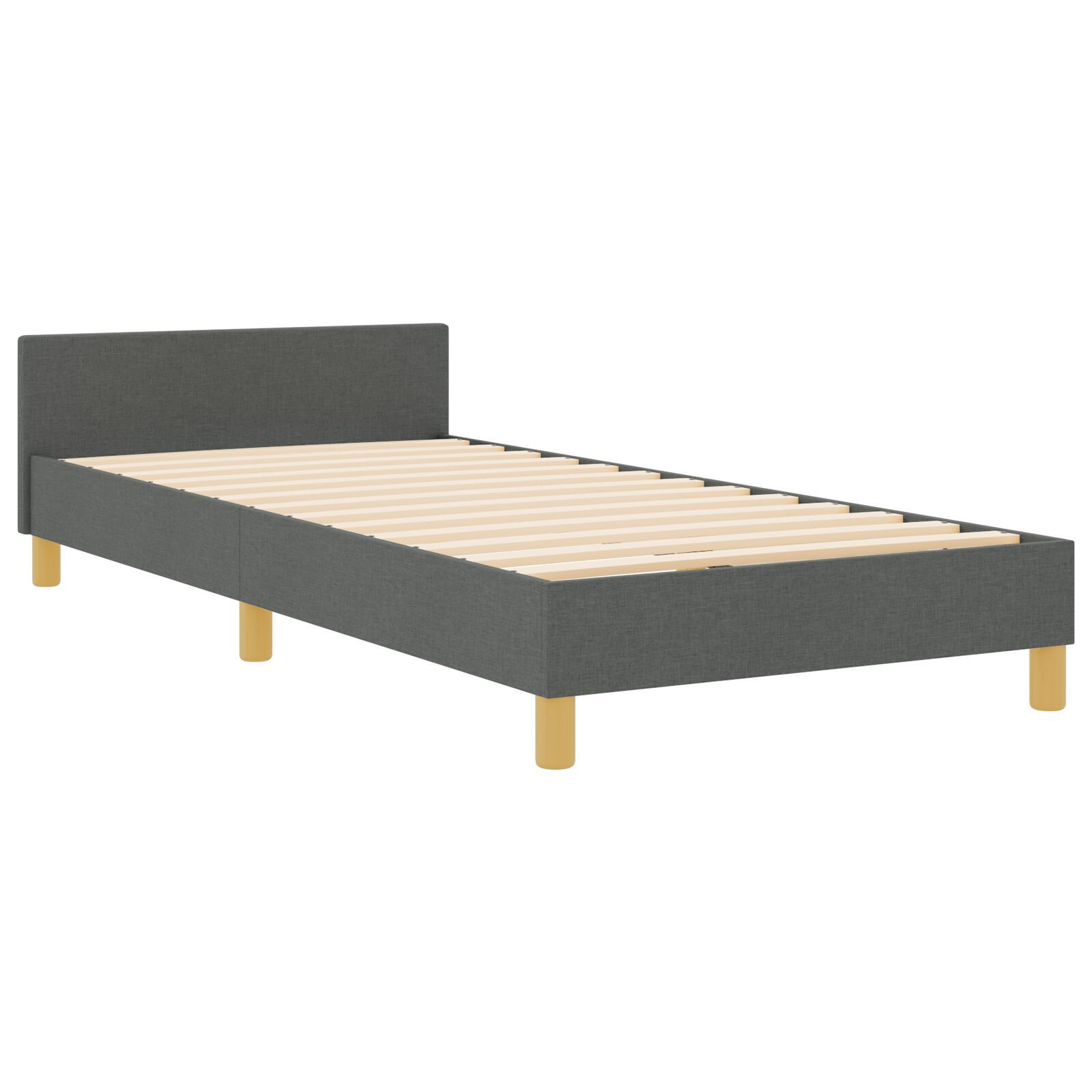 vidaXL Cadru de pat cu headboard Gri închis 100 x 200 cm țesătură vidaXL Cadru de pat cu headboard Gri închis 100 x 200 cm țesătură