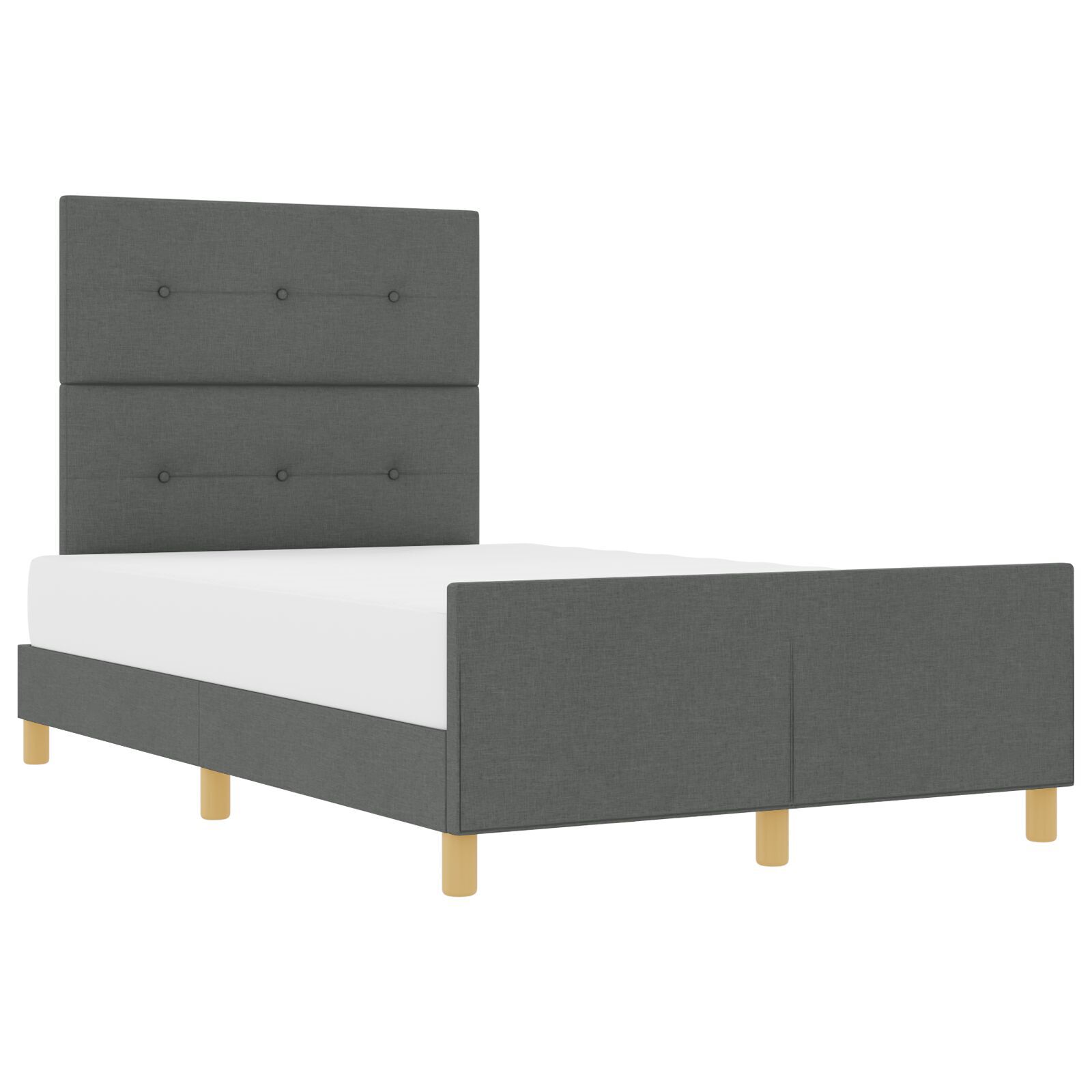 vidaXL Cadru de pat cu headboard Gri închis 120 x 190 cm țesătură vidaXL Cadru de pat cu headboard Gri închis 120 x 190 cm țesătură