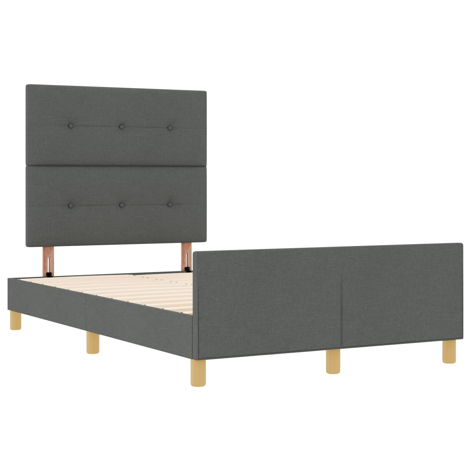 vidaXL Cadru de pat cu headboard Gri închis 120 x 190 cm țesătură vidaXL Cadru de pat cu headboard Gri închis 120 x 190 cm țesătură