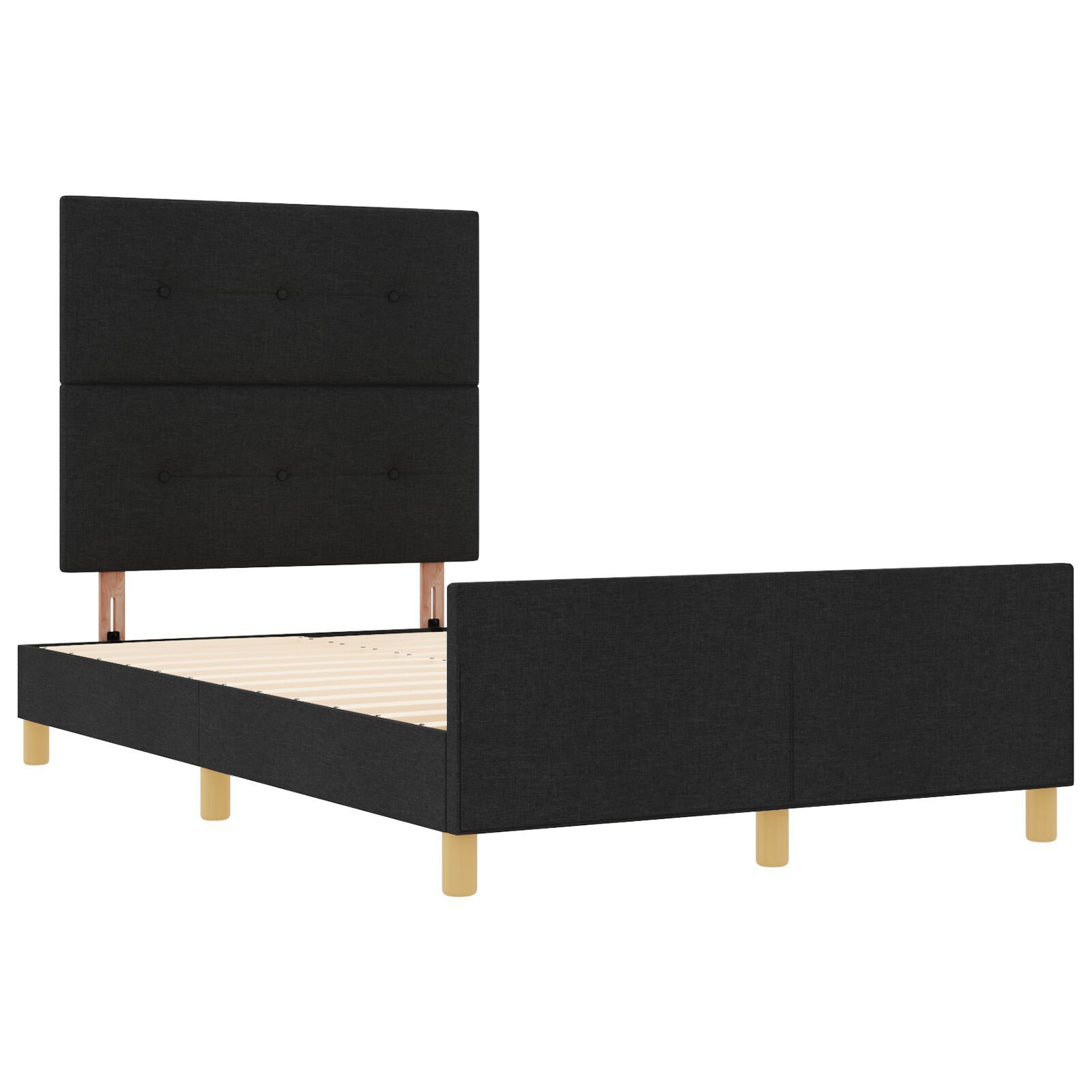 vidaXL Cadru de pat cu headboard Negru 120 x 200 cm țesătură vidaXL Cadru de pat cu headboard Negru 120 x 200 cm țesătură
