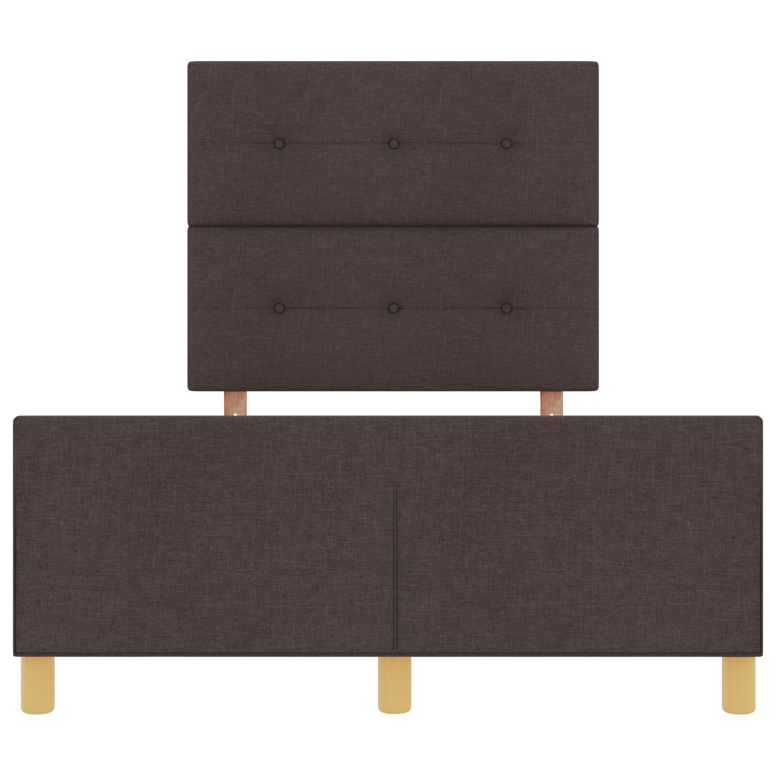 vidaXL Cadru de pat cu headboard Maro închis 120 x 200 cm țesătură