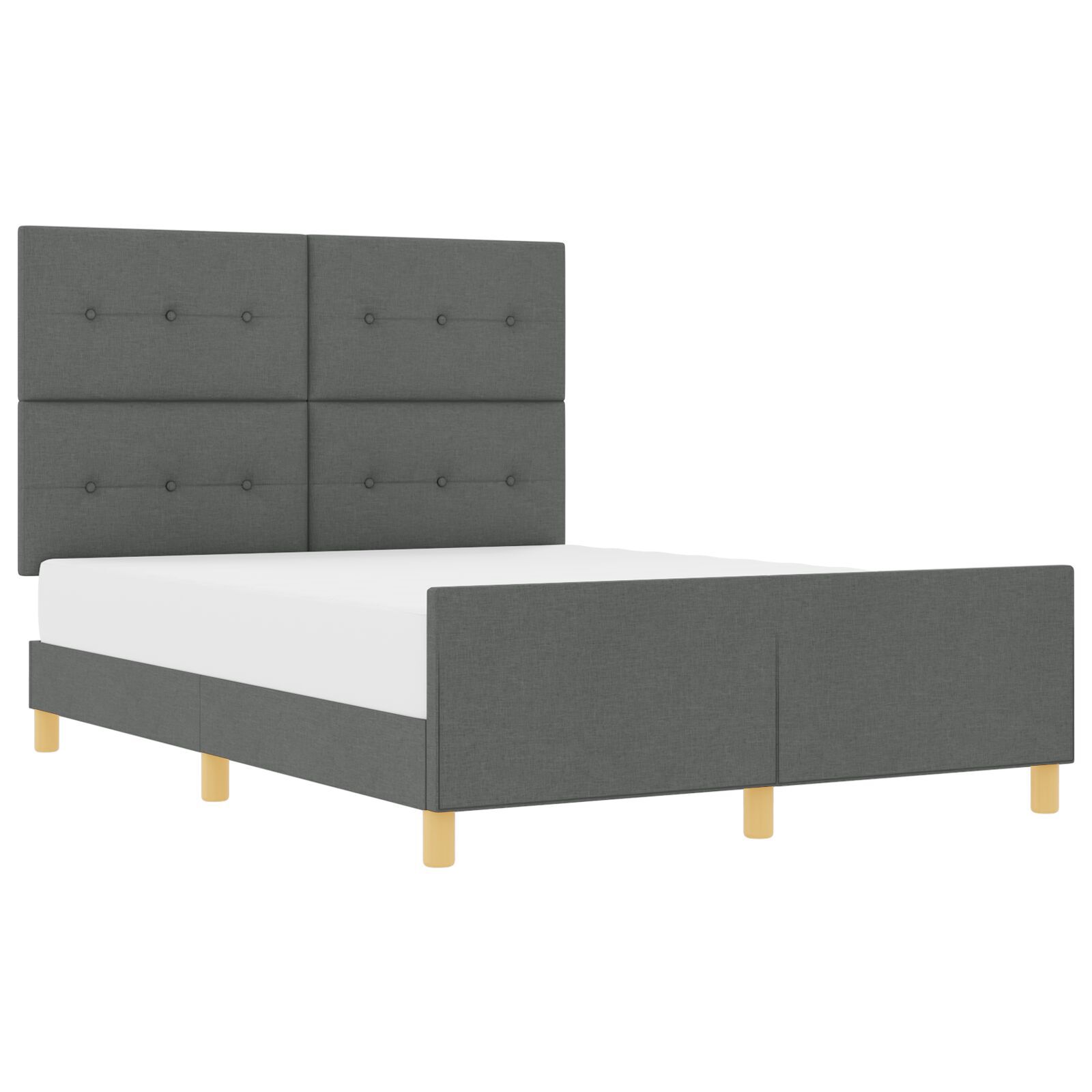 vidaXL Cadru de pat cu headboard Gri închis 160 x 200 cm țesătură vidaXL Cadru de pat cu headboard Gri închis 160 x 200 cm țesătură