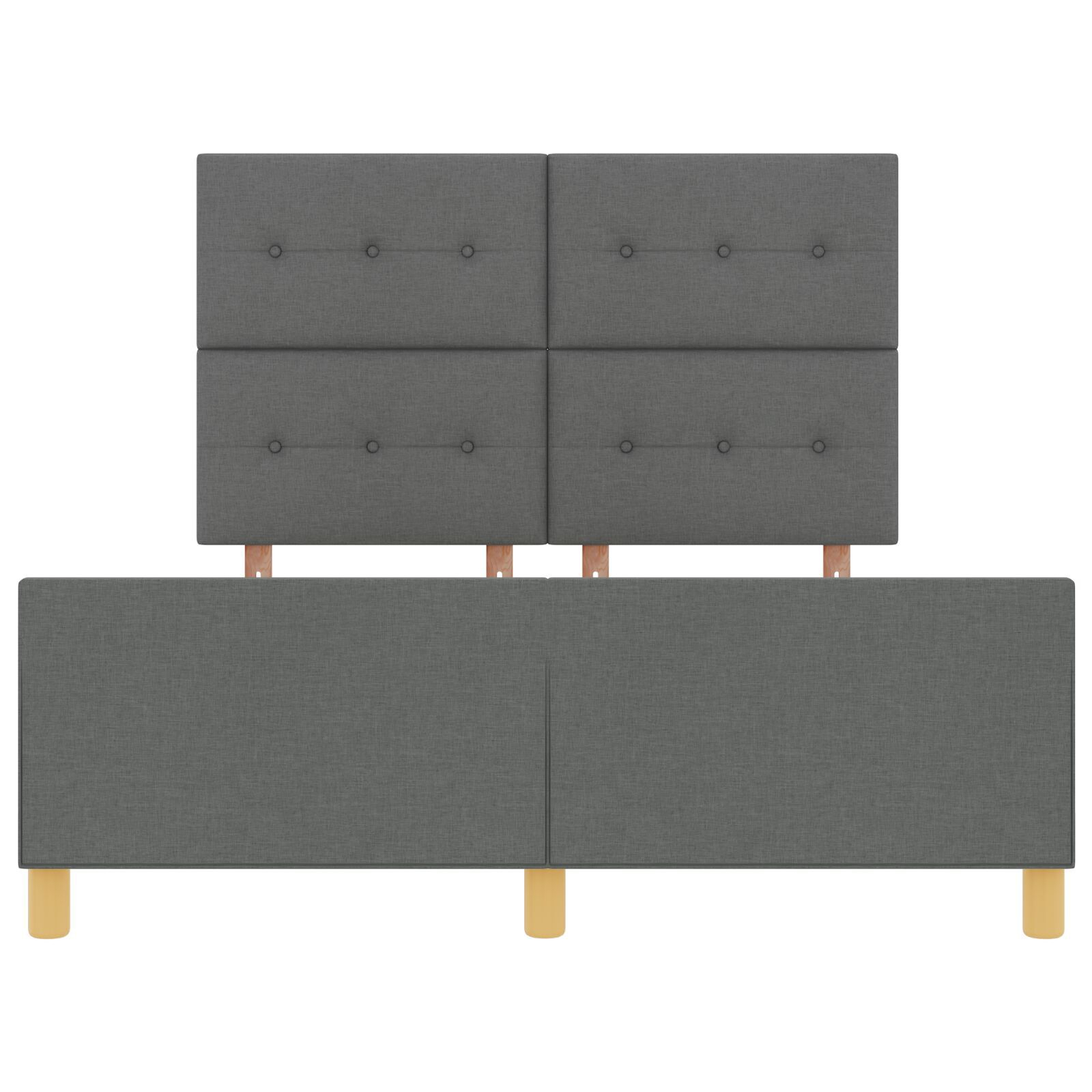 vidaXL Cadru de pat cu headboard Gri închis 160 x 200 cm țesătură vidaXL Cadru de pat cu headboard Gri închis 160 x 200 cm țesătură