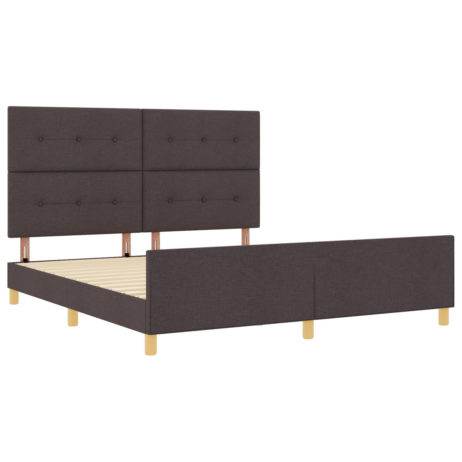 vidaXL Cadru de pat cu headboard Maro închis 180 x 200 cm țesătură
