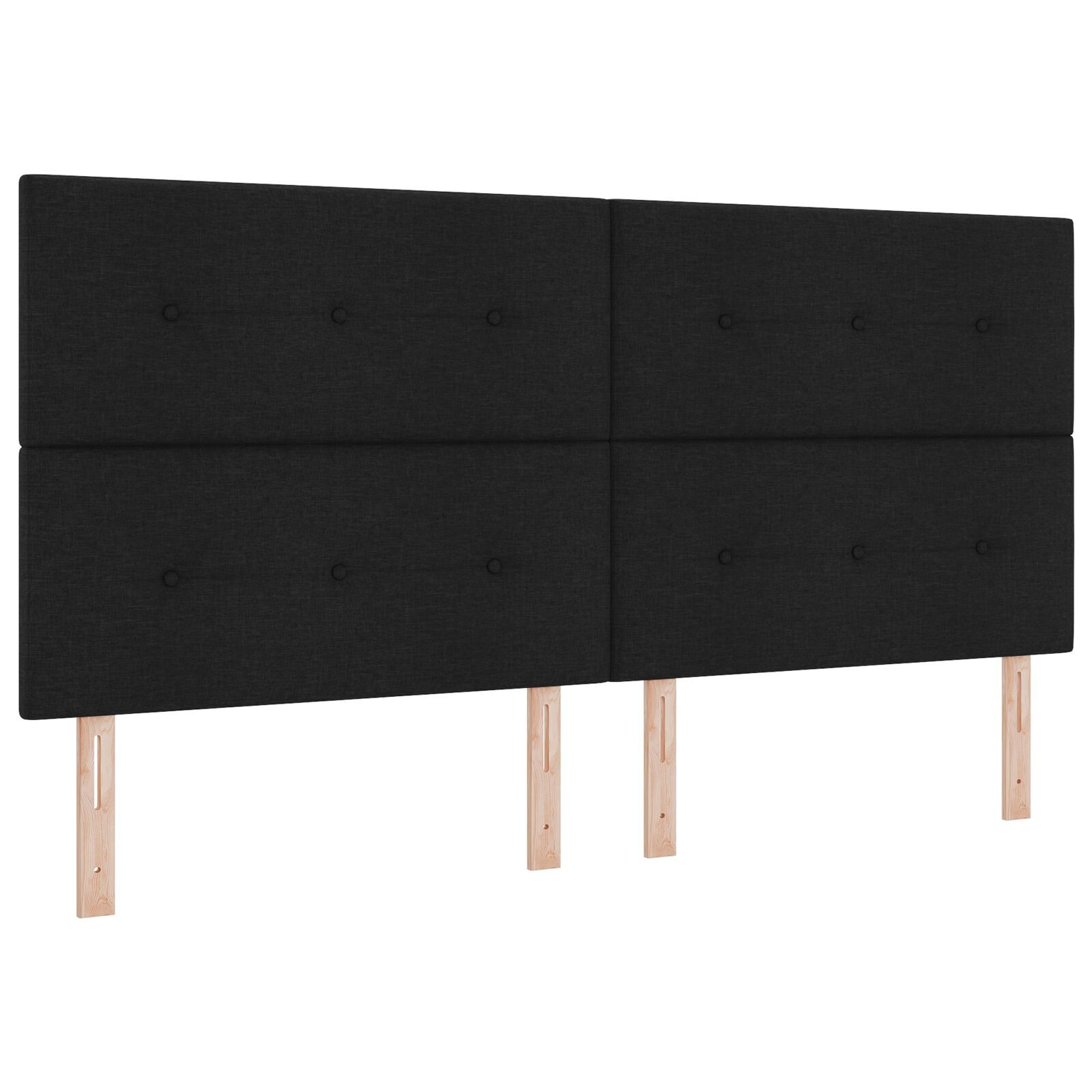 vidaXL Cadru de pat cu headboard Negru 200 x 200 cm țesătură vidaXL Cadru de pat cu headboard Negru 200 x 200 cm țesătură
