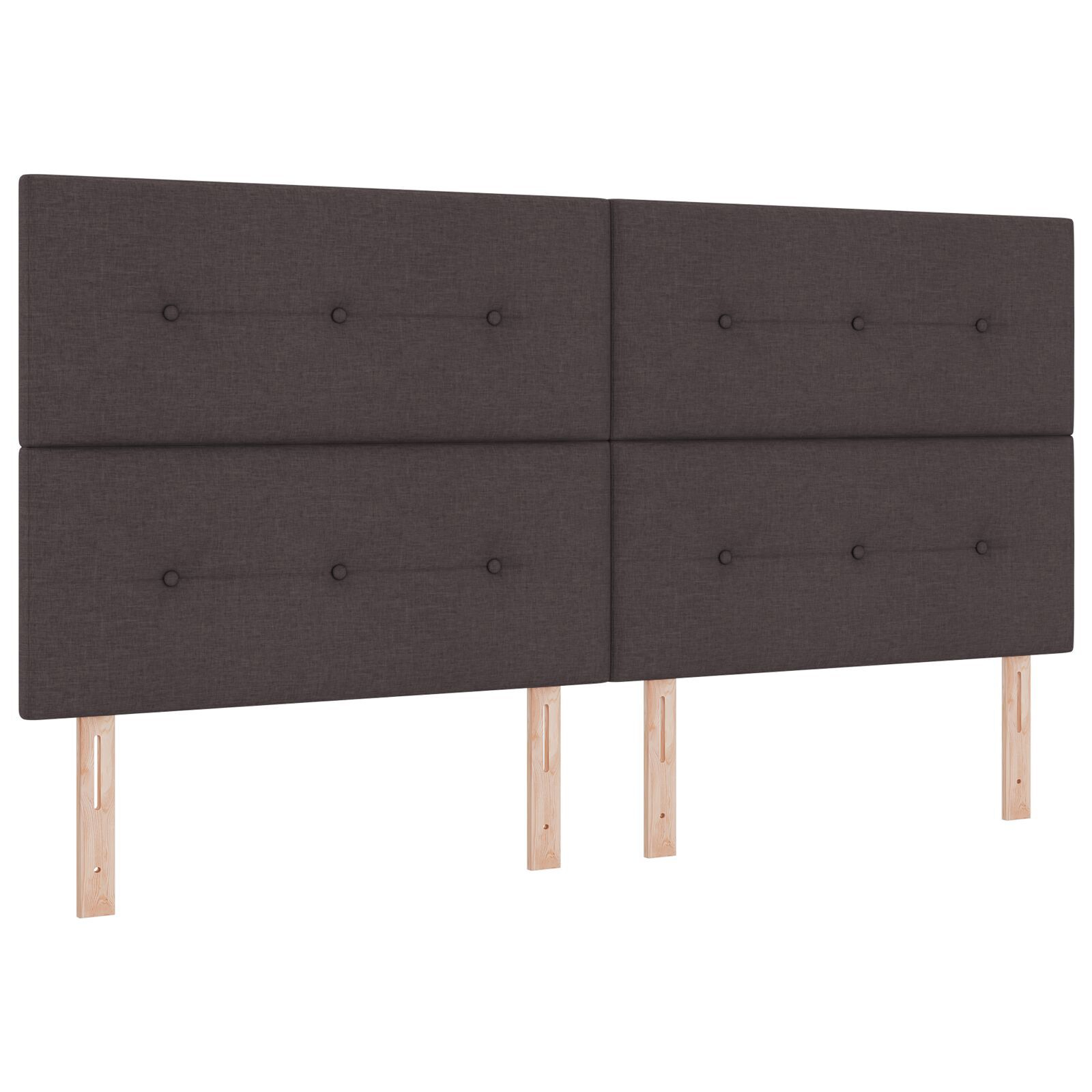 vidaXL Cadru de pat cu headboard Maro închis 200 x 200 cm țesătură