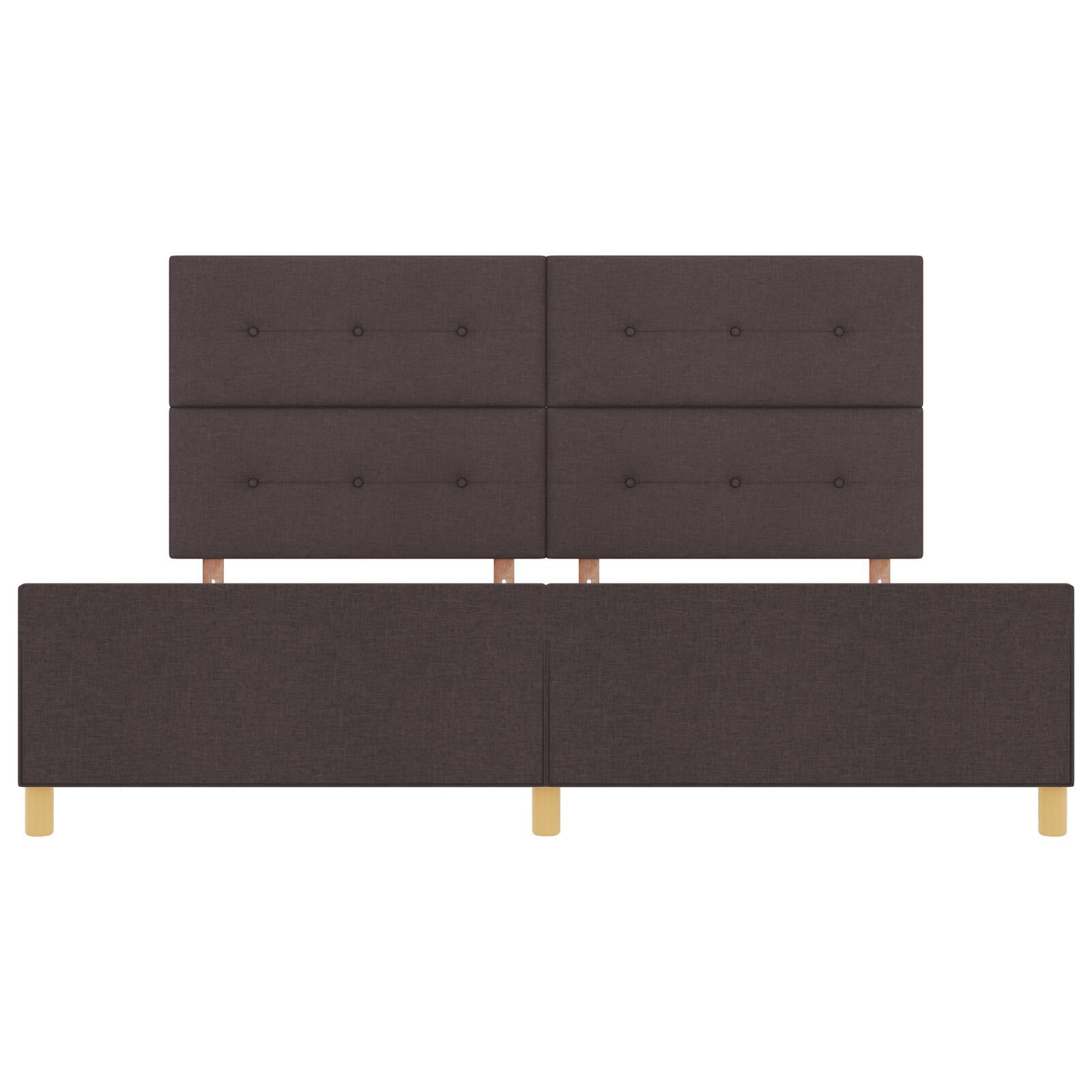 vidaXL Cadru de pat cu headboard Maro închis 200 x 200 cm țesătură