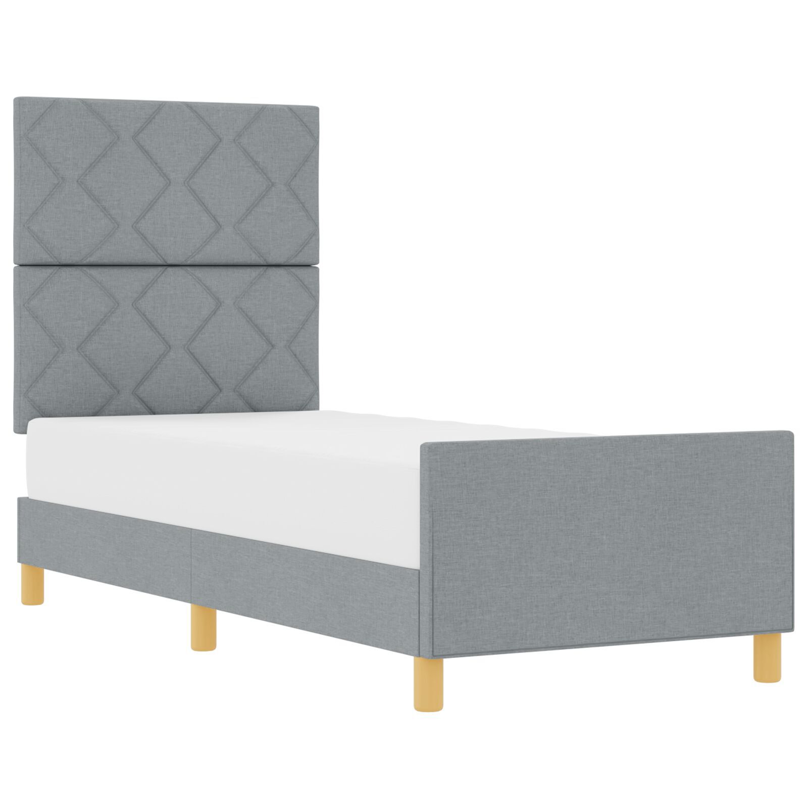 vidaXL Cadru de pat cu headboard Gri deschis 80 x 200 cm țesătură vidaXL Cadru de pat cu headboard Gri deschis 80 x 200 cm țesătură