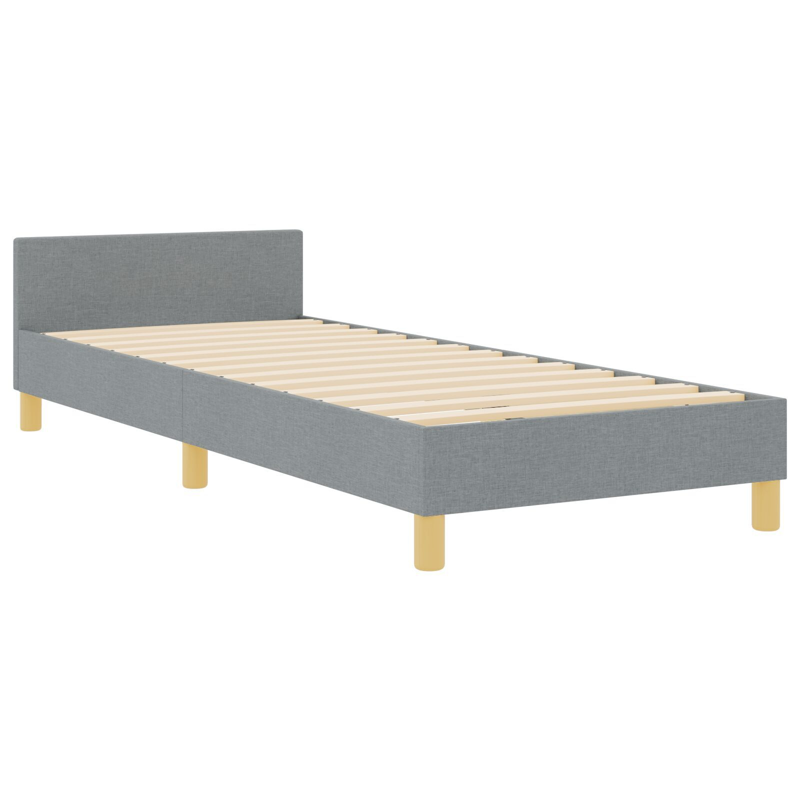 vidaXL Cadru de pat cu headboard Gri deschis 80 x 200 cm țesătură vidaXL Cadru de pat cu headboard Gri deschis 80 x 200 cm țesătură