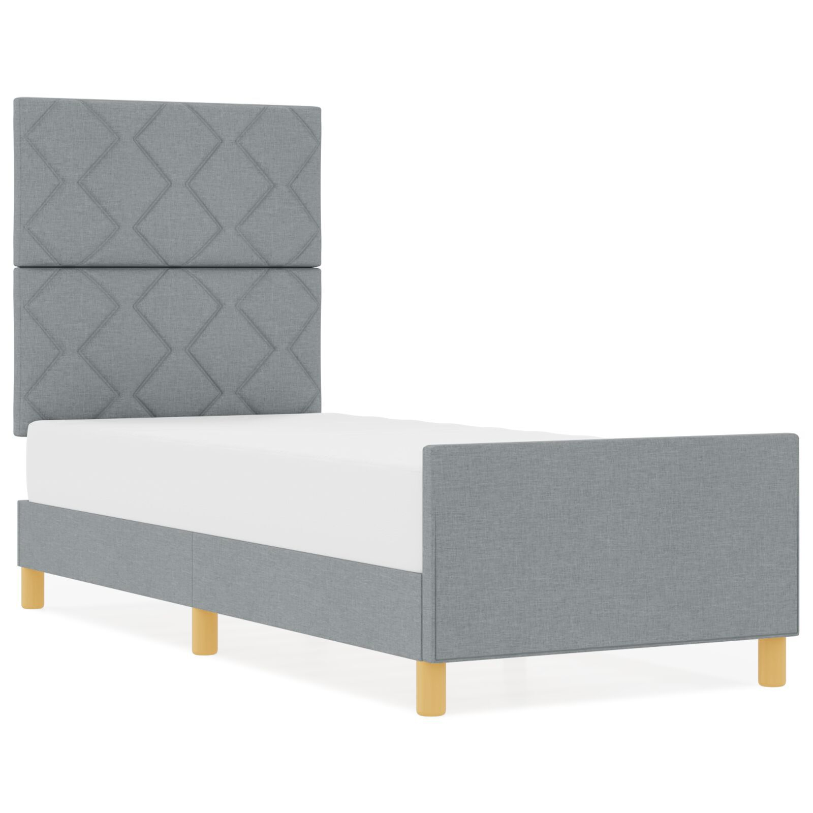 vidaXL Cadru de pat cu headboard Gri deschis 80 x 200 cm țesătură vidaXL Cadru de pat cu headboard Gri deschis 80 x 200 cm țesătură