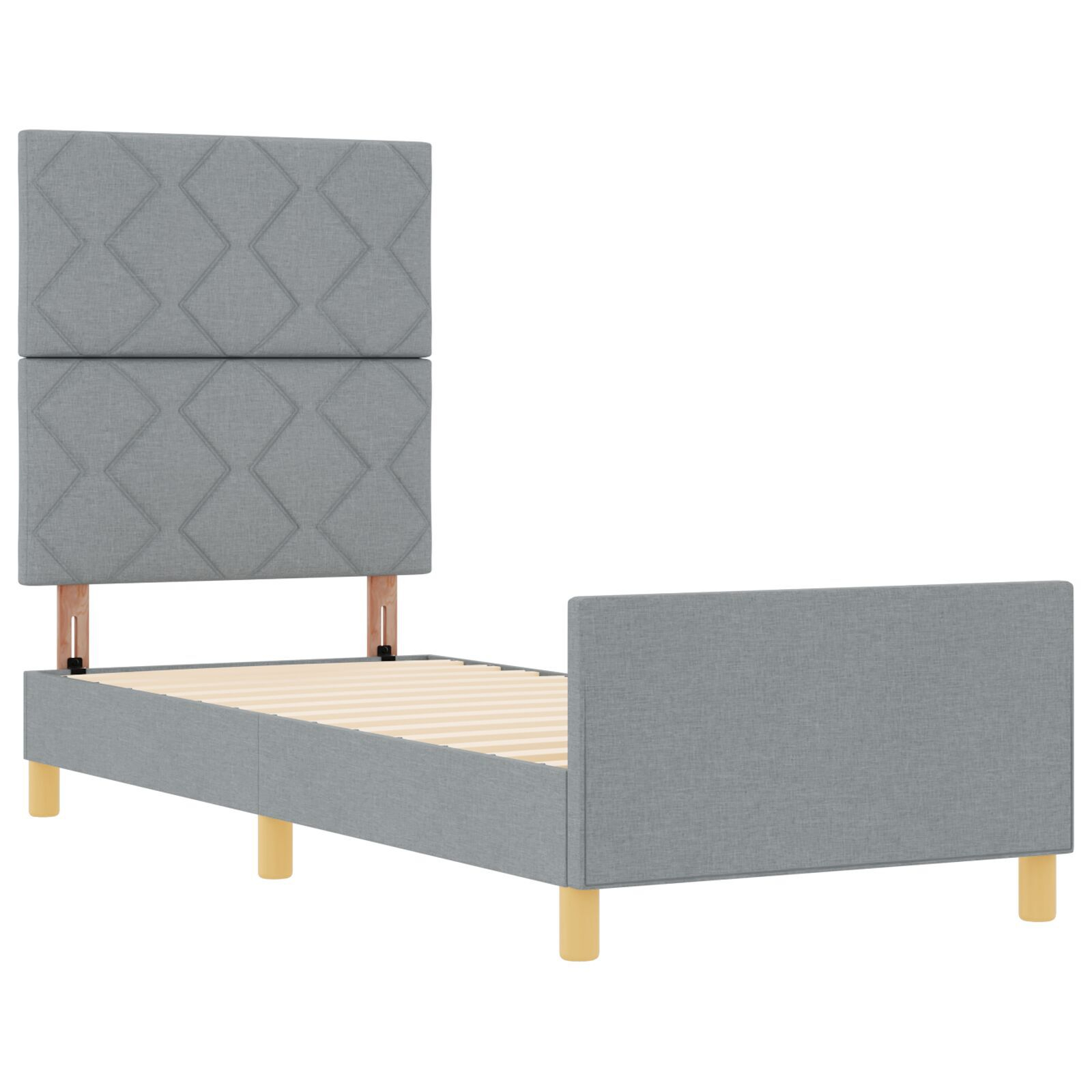 vidaXL Cadru de pat cu headboard Gri deschis 80 x 200 cm țesătură vidaXL Cadru de pat cu headboard Gri deschis 80 x 200 cm țesătură