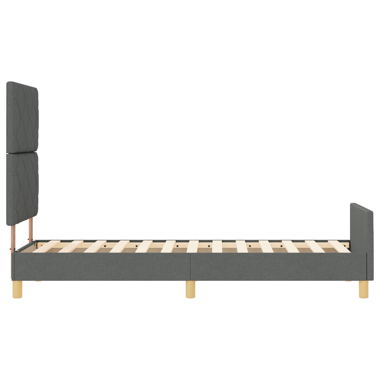 vidaXL Cadru de pat cu headboard Gri închis 80 x 200 cm țesătură vidaXL Cadru de pat cu headboard Gri închis 80 x 200 cm țesătură