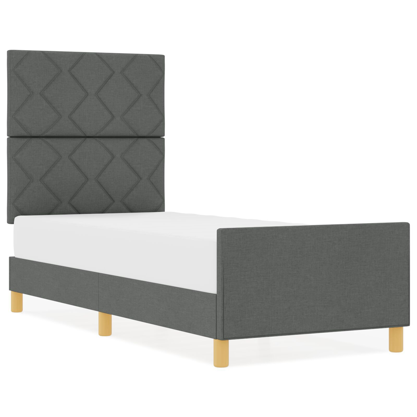 vidaXL Cadru de pat cu headboard Gri închis 80 x 200 cm țesătură vidaXL Cadru de pat cu headboard Gri închis 80 x 200 cm țesătură