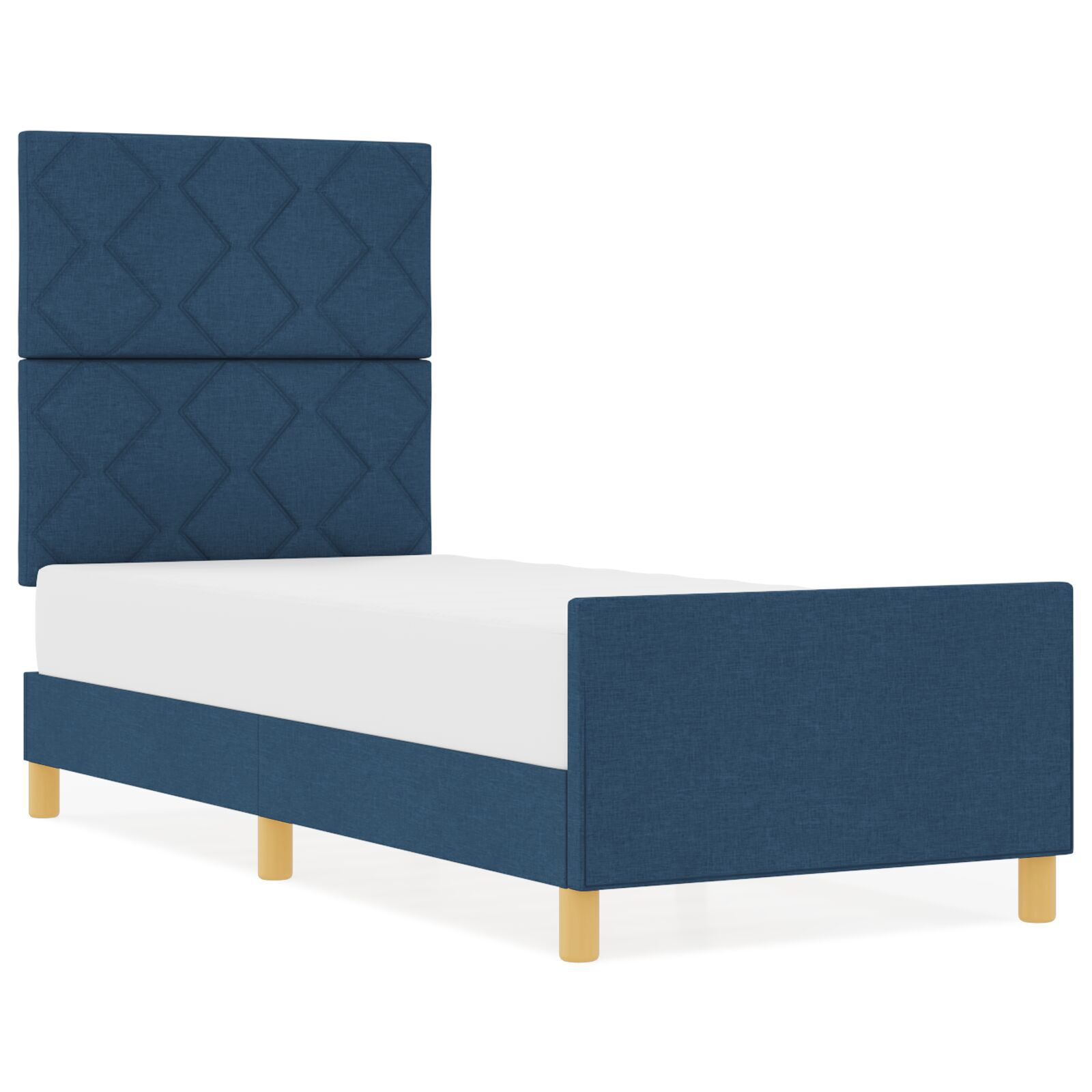 vidaXL Cadru de pat cu headboard albastru 80 x 200 cm țesătură vidaXL Cadru de pat cu headboard albastru 80 x 200 cm țesătură