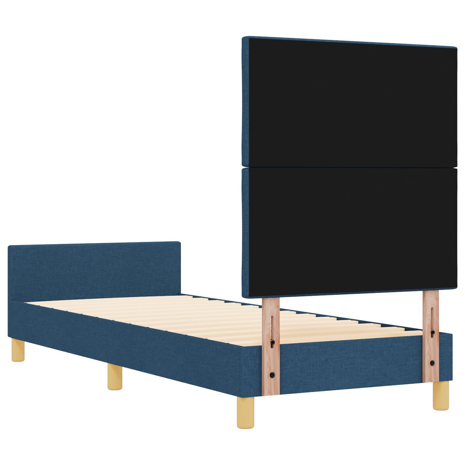 vidaXL Cadru de pat cu headboard albastru 80 x 200 cm țesătură vidaXL Cadru de pat cu headboard albastru 80 x 200 cm țesătură