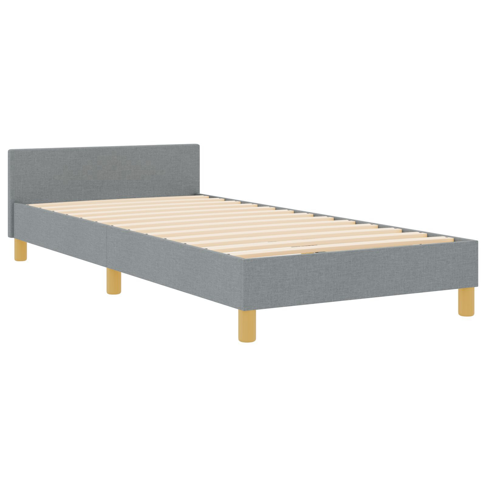 Cadru de pat vidaXL Gri deschis 90x190 cm din material textil Cadru de pat vidaXL Gri deschis 90x190 cm din material textil