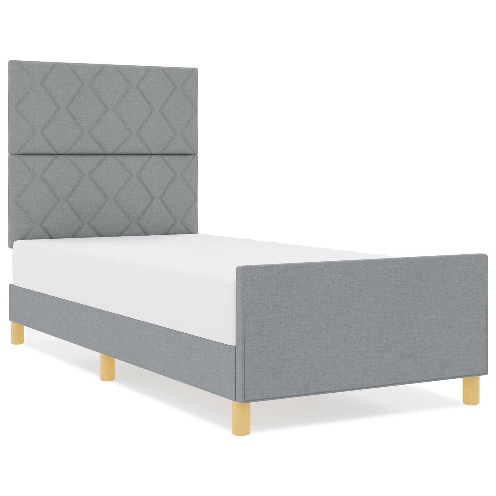 Cadru de pat vidaXL Gri deschis 90x190 cm din material textil Cadru de pat vidaXL Gri deschis 90x190 cm din material textil