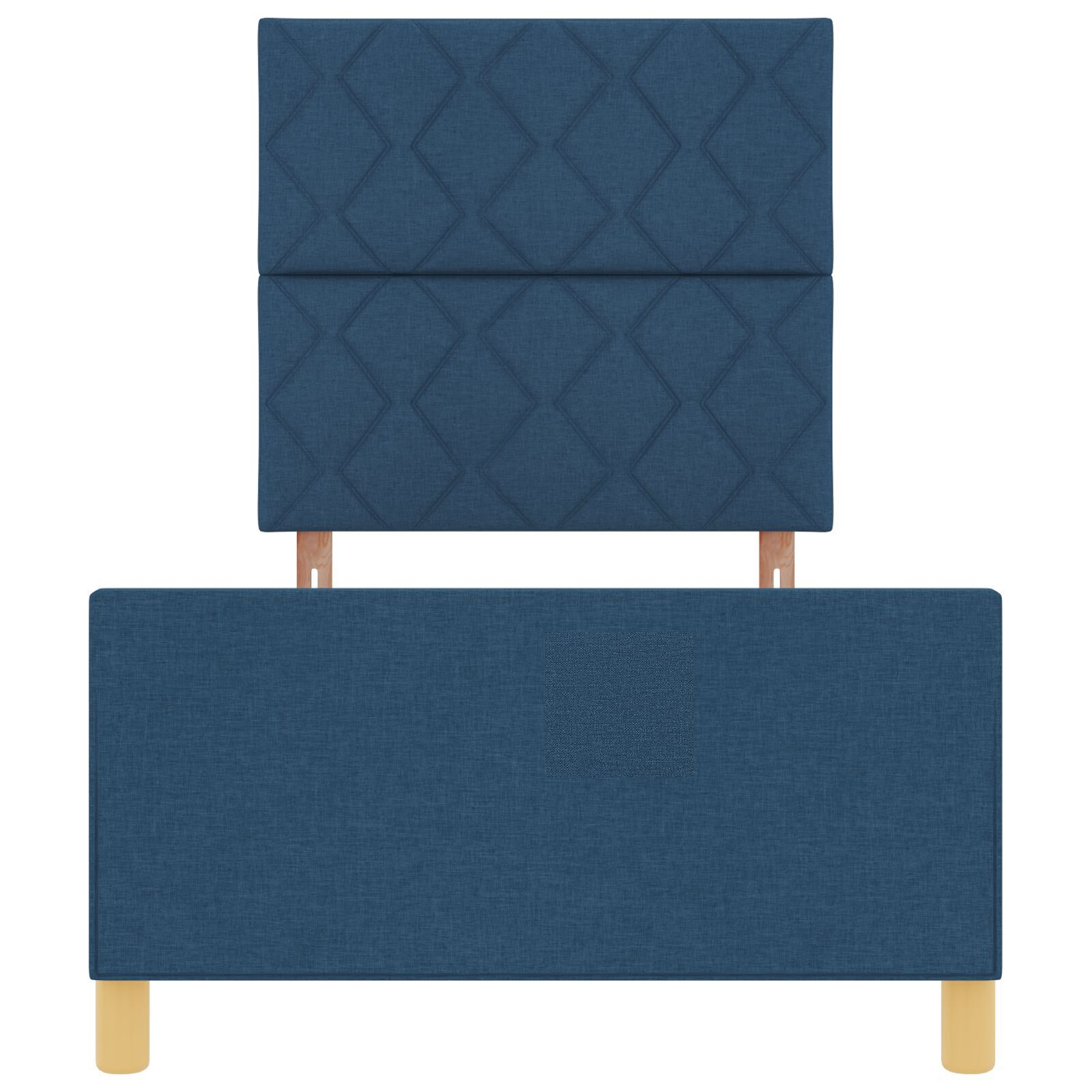 vidaXL Cadru de pat cu headboard albastru 90 x 200 cm țesătură vidaXL Cadru de pat cu headboard albastru 90 x 200 cm țesătură