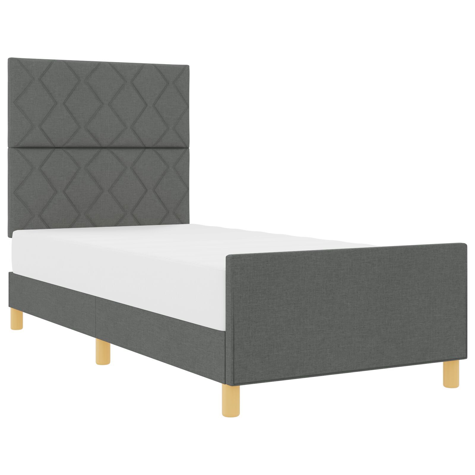 vidaXL Cadru de pat cu headboard Gri închis 100 x 200 cm țesătură vidaXL Cadru de pat cu headboard Gri închis 100 x 200 cm țesătură
