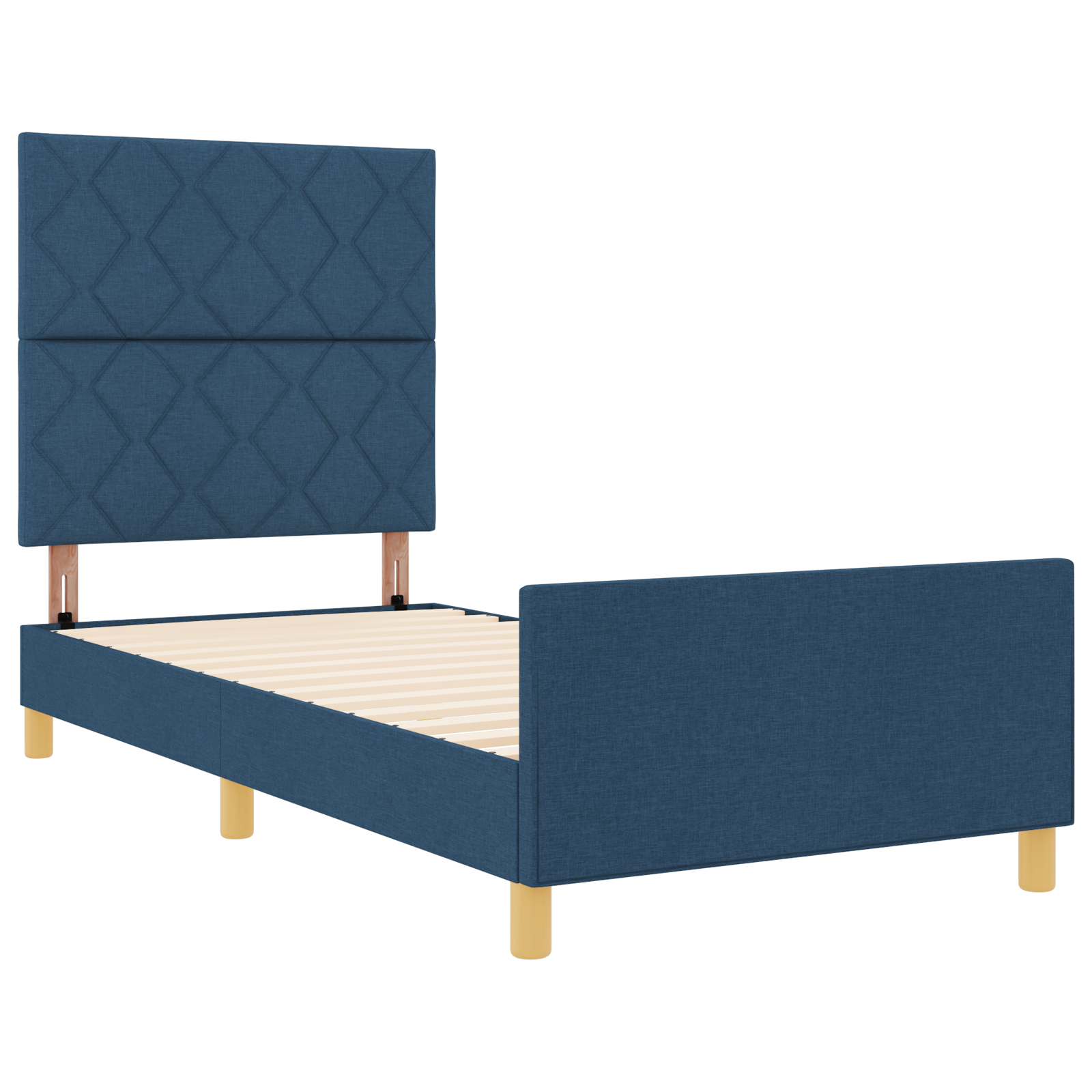 vidaXL Cadru de pat cu headboard albastru 100 x 200 cm țesătură