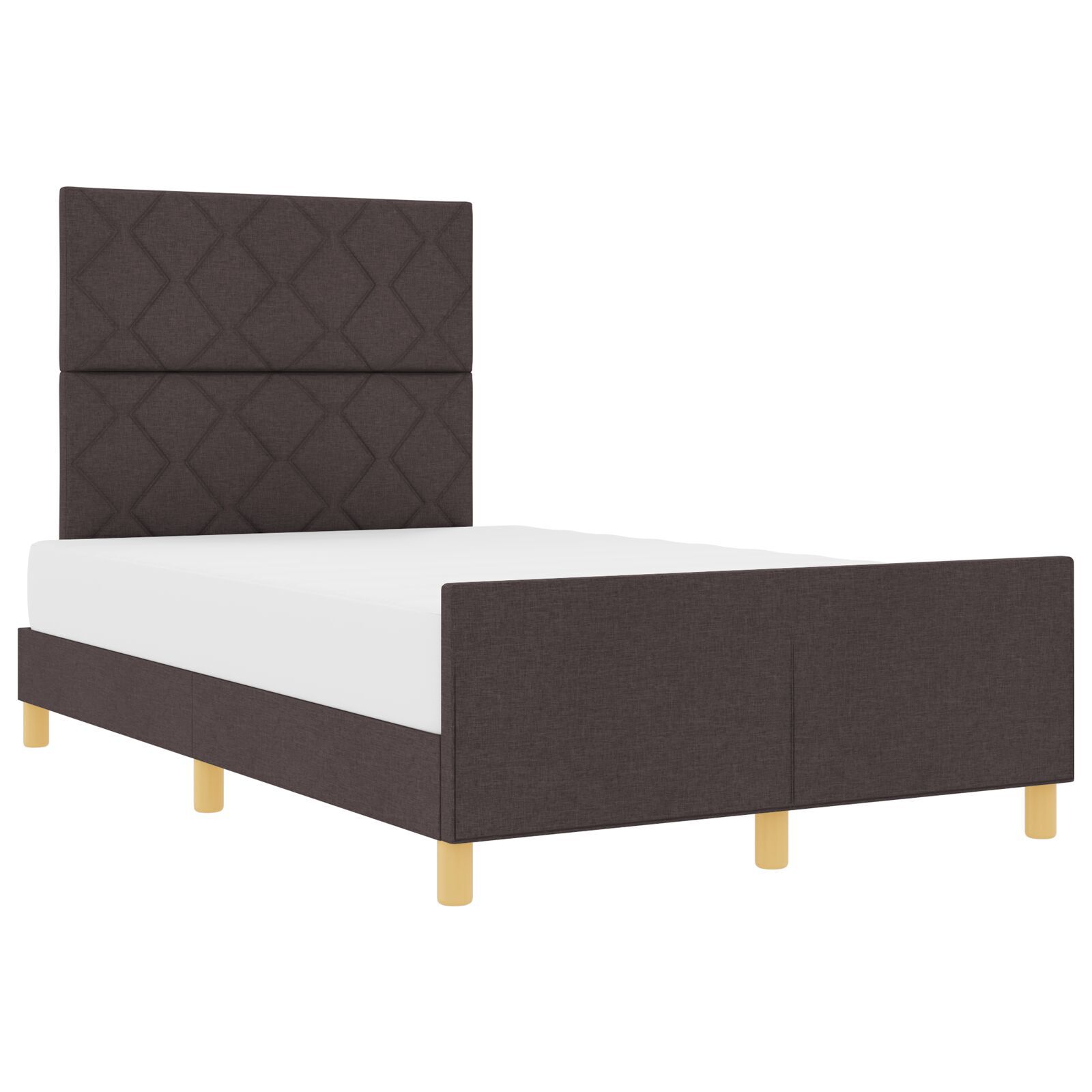 vidaXL Cadru de pat cu headboard Maro închis 120 x 200 cm țesătură