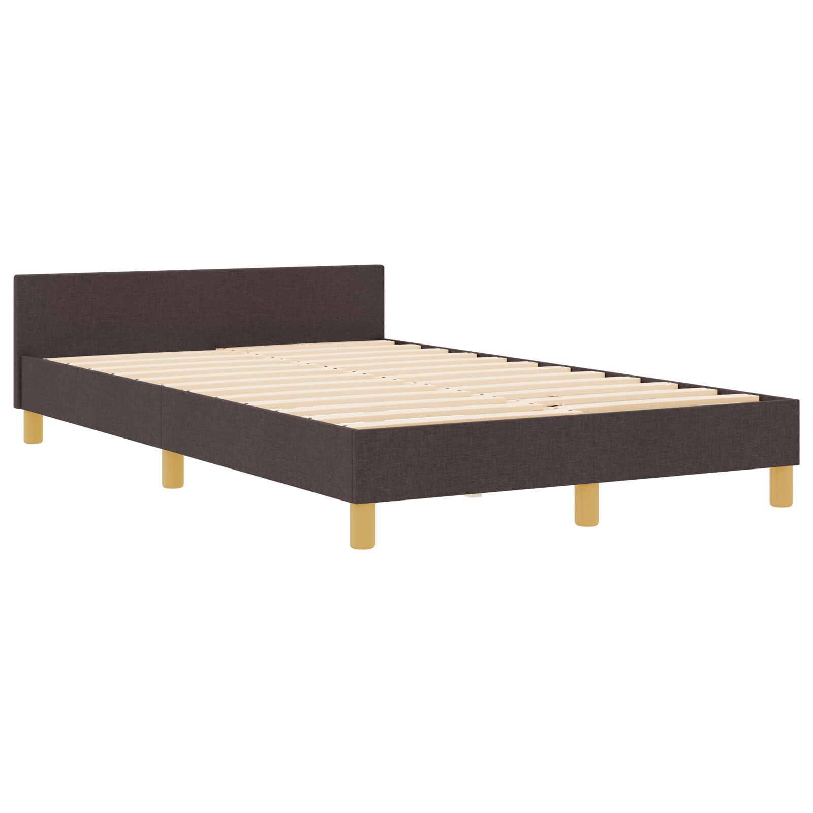 vidaXL Cadru de pat cu headboard Maro închis 120 x 200 cm țesătură